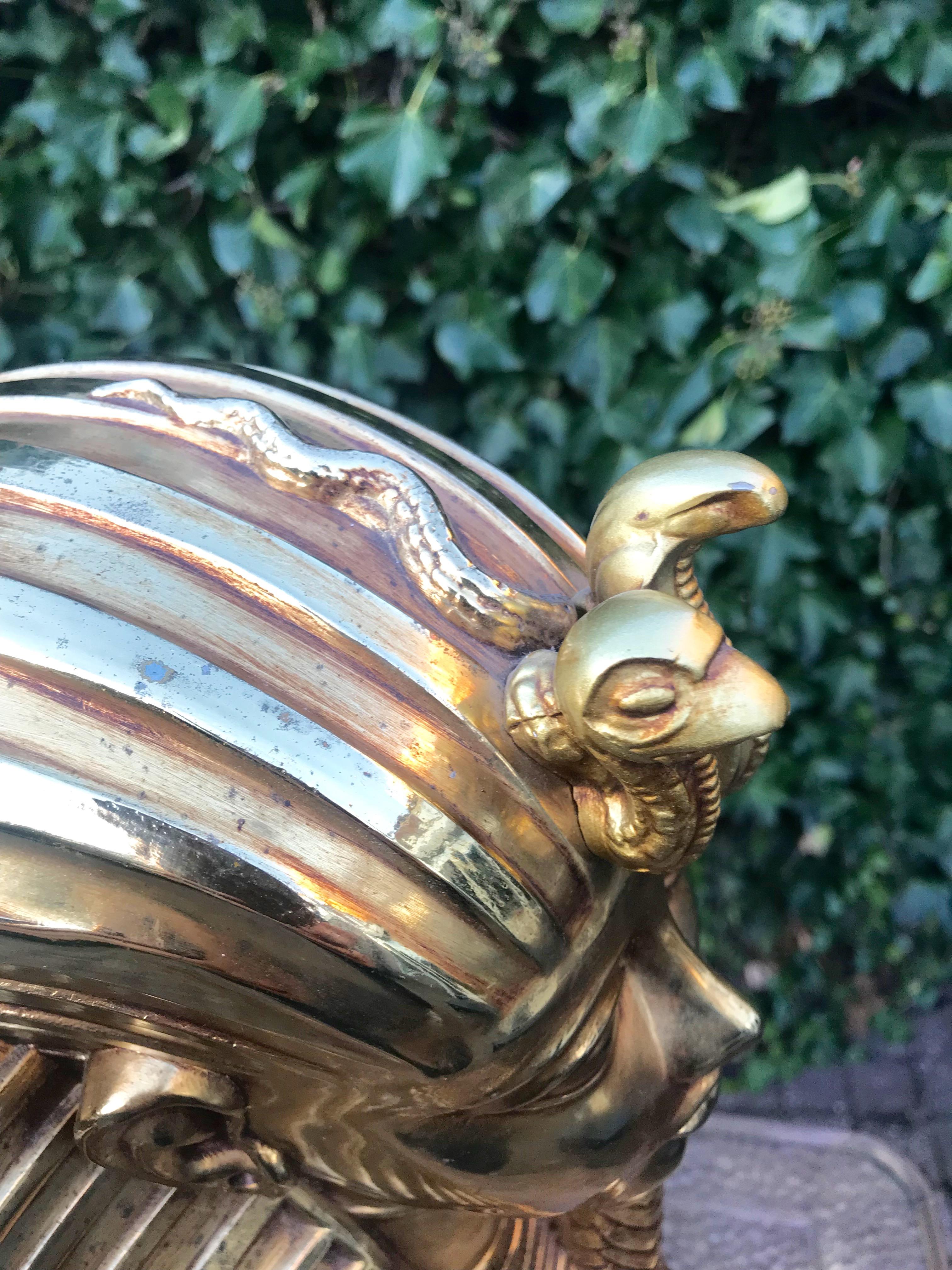 Stunning Pharaoh Toetanchamon Golden Coated Brass Bust Sculpture on Marble Base For Sale 2