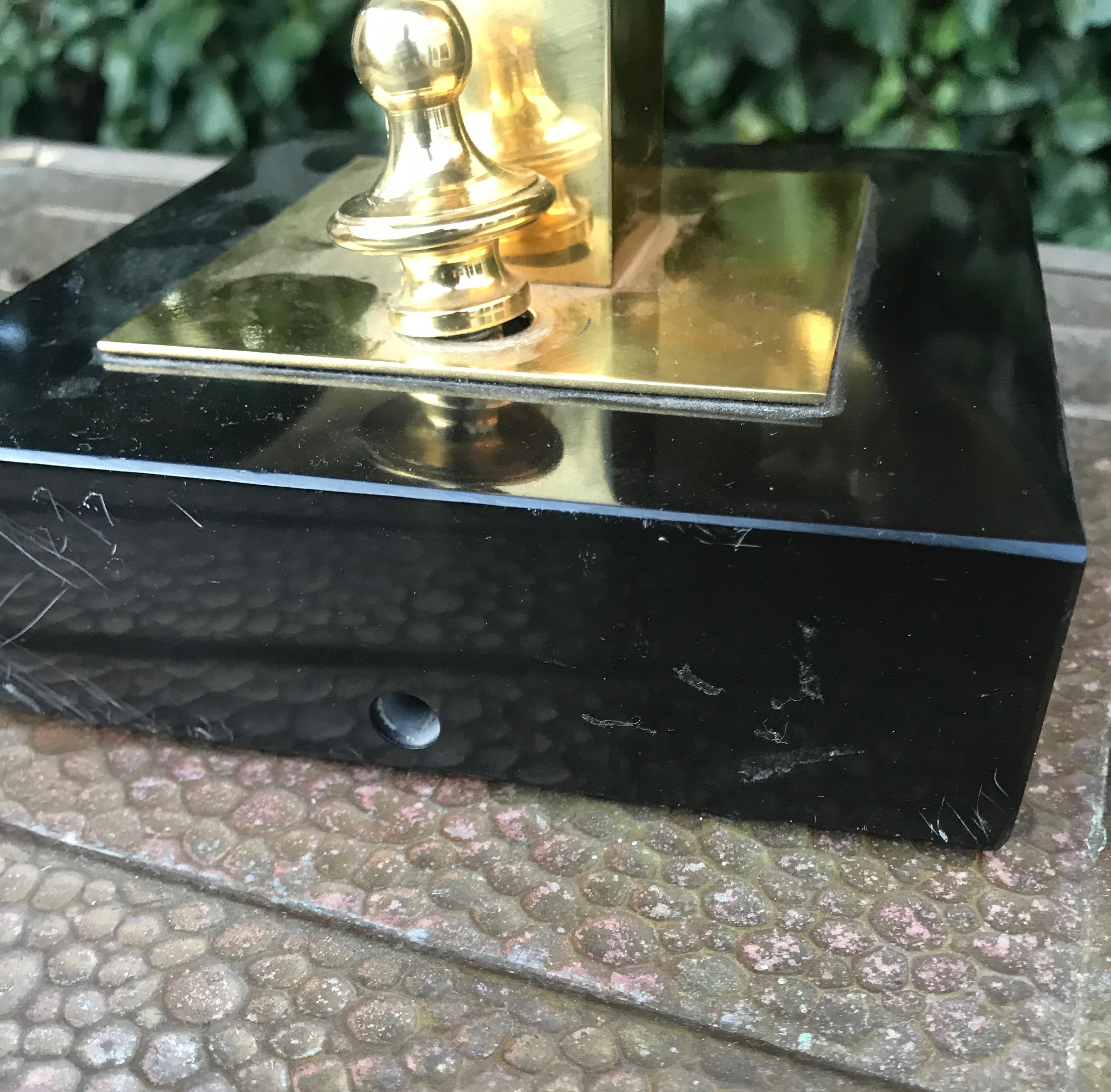 Hand-Crafted Stunning Pharaoh Toetanchamon Golden Coated Brass Bust Sculpture on Marble Base For Sale