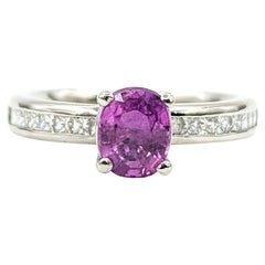 Atemberaubender Pink Sapphire 
Diamond Ring in Platin