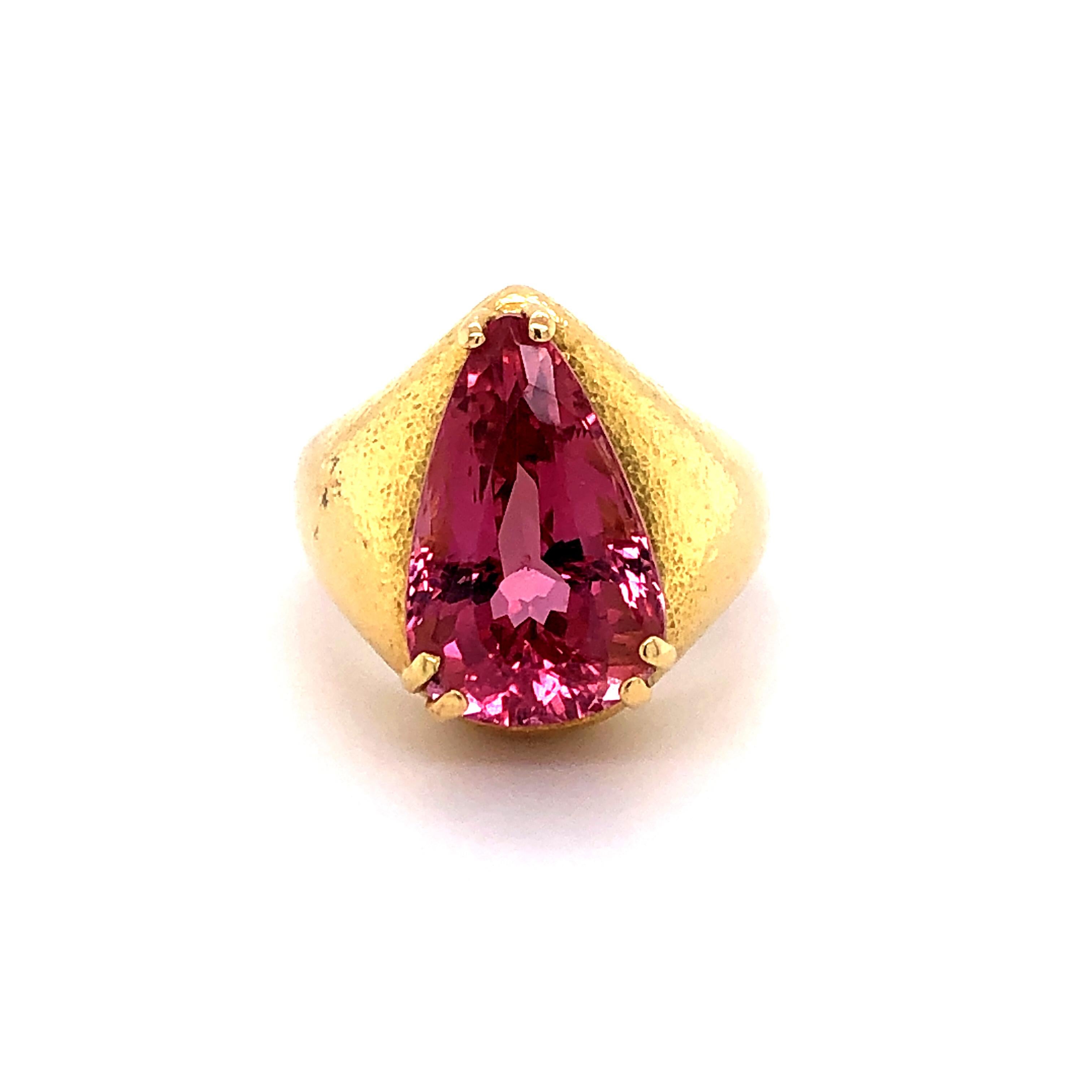 pink topaz gold ring