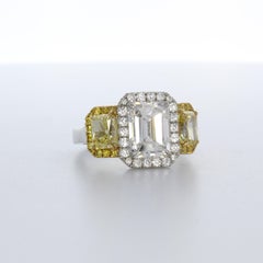 Stunning Platinum and Gold Diamond Fancy Yellow Ring-Original Retail $128, 000