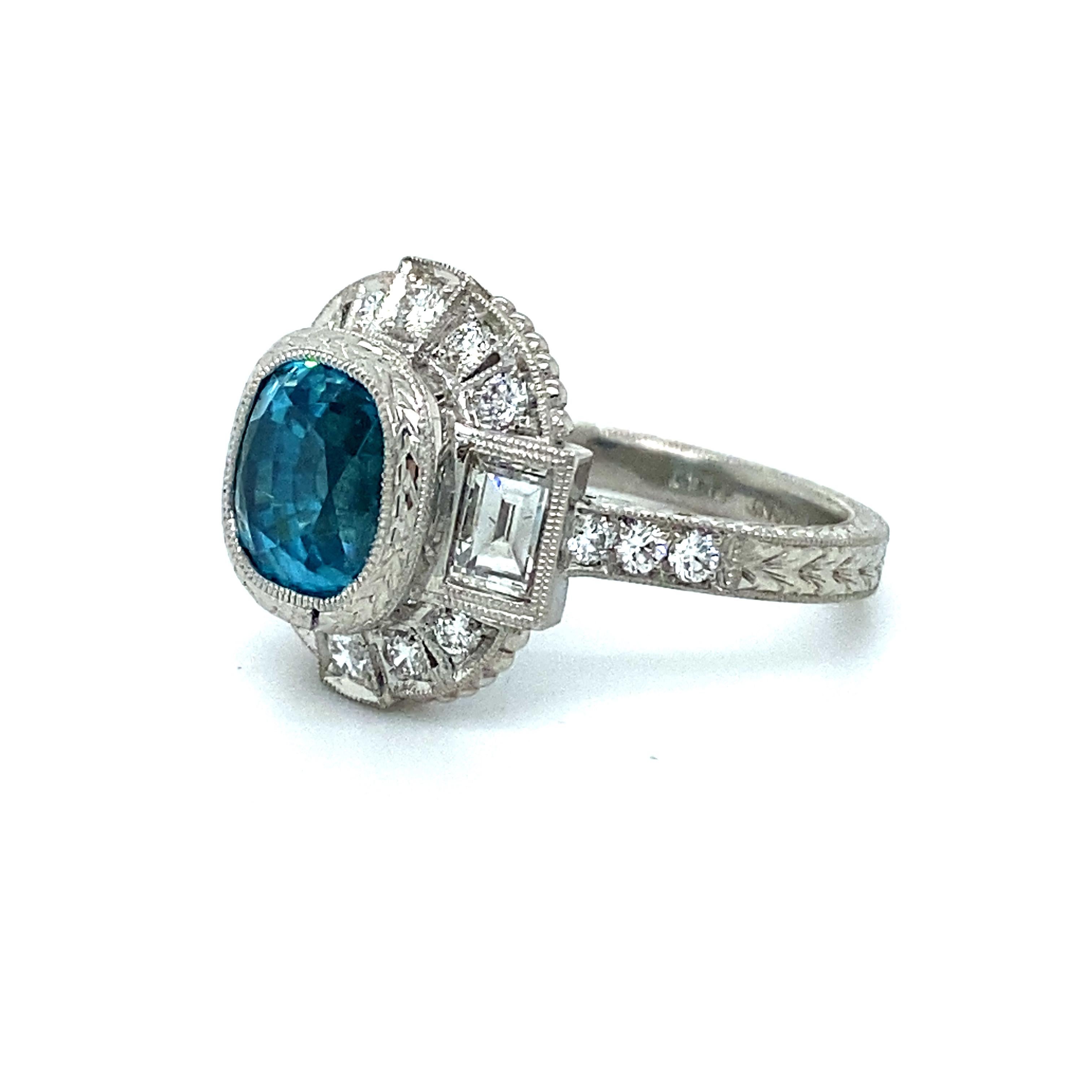 vintage blue zircon ring