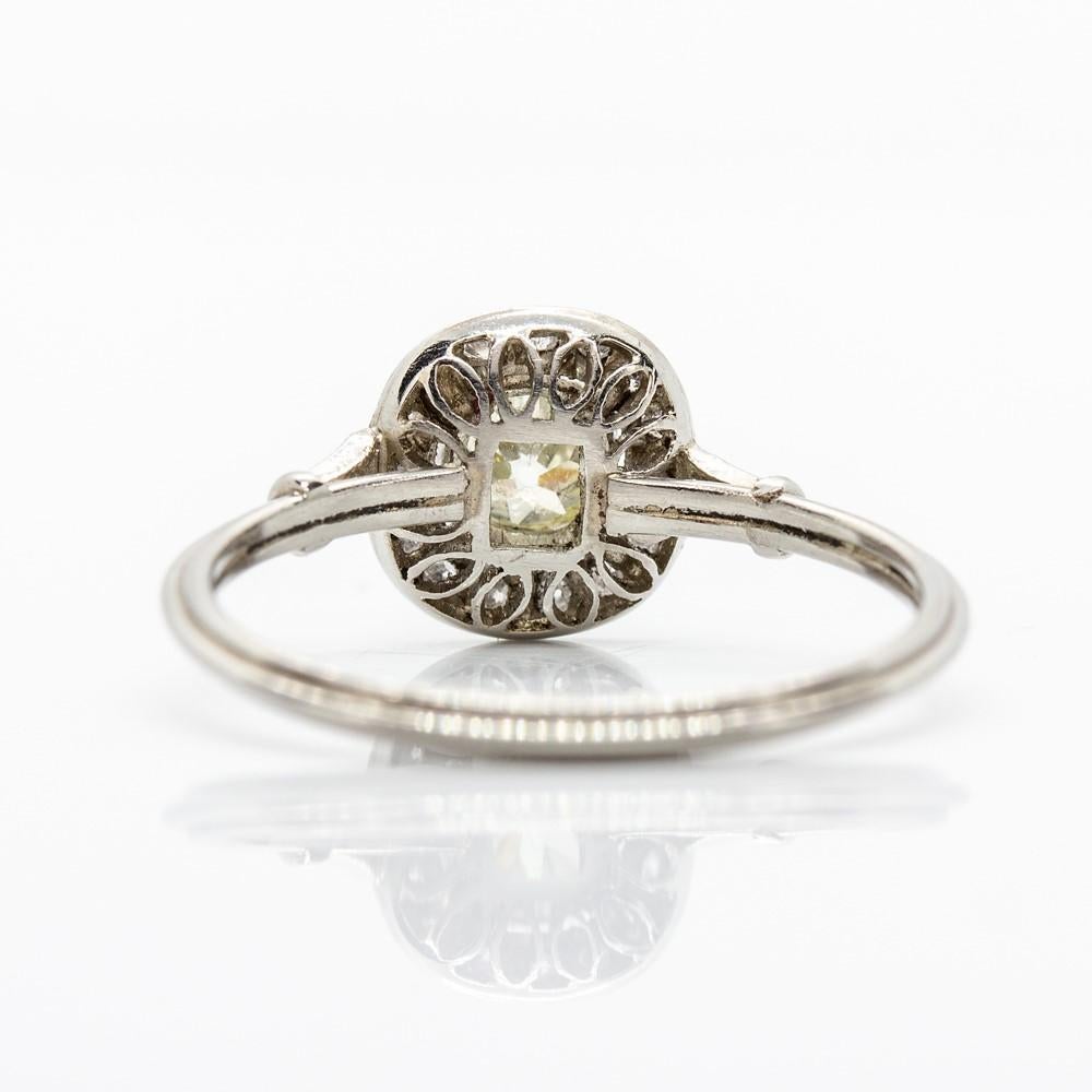 Art Deco Platinum Diamonds Ring