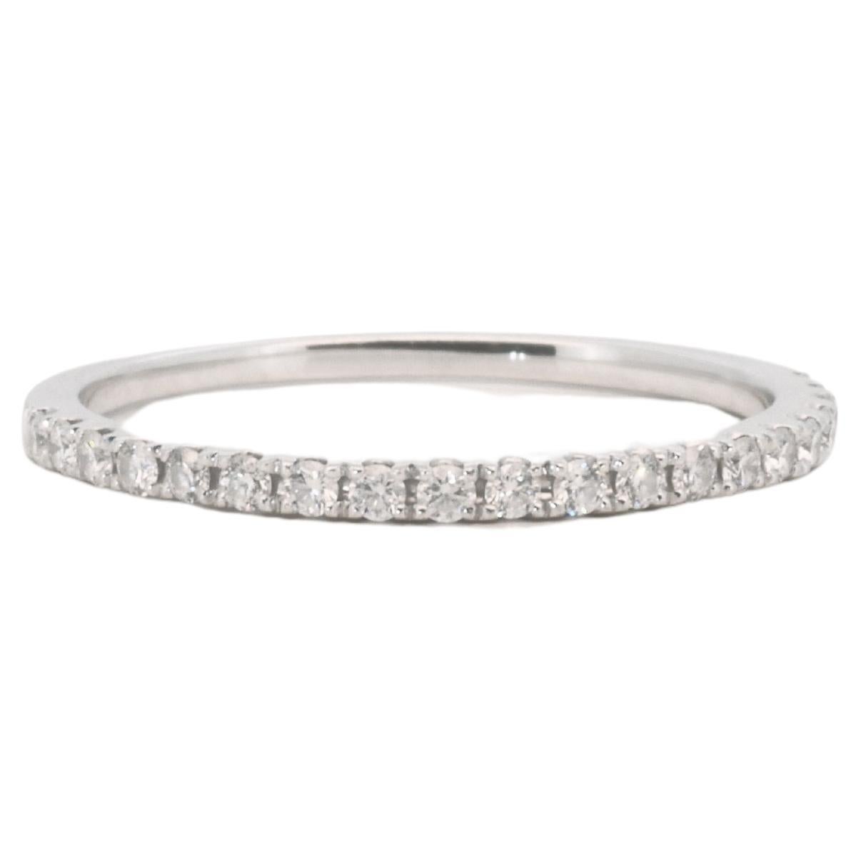 Stunning Platinum Half Eternity Thin Band Ring with 0.15ct Natural Diamonds