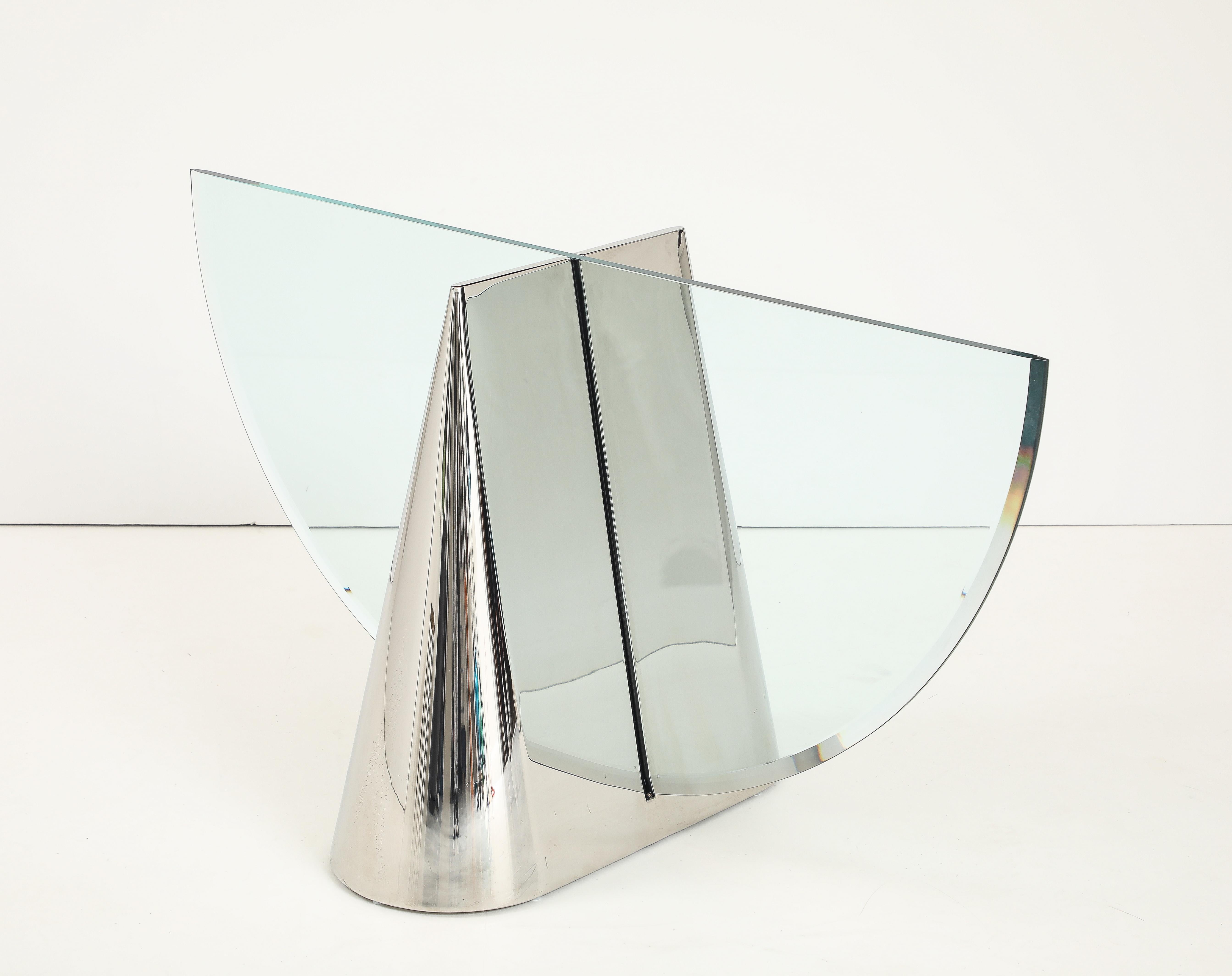 Stunning Polished Steel Pinnacle Dining Table by J Wade Beam for Brueton For Sale 4