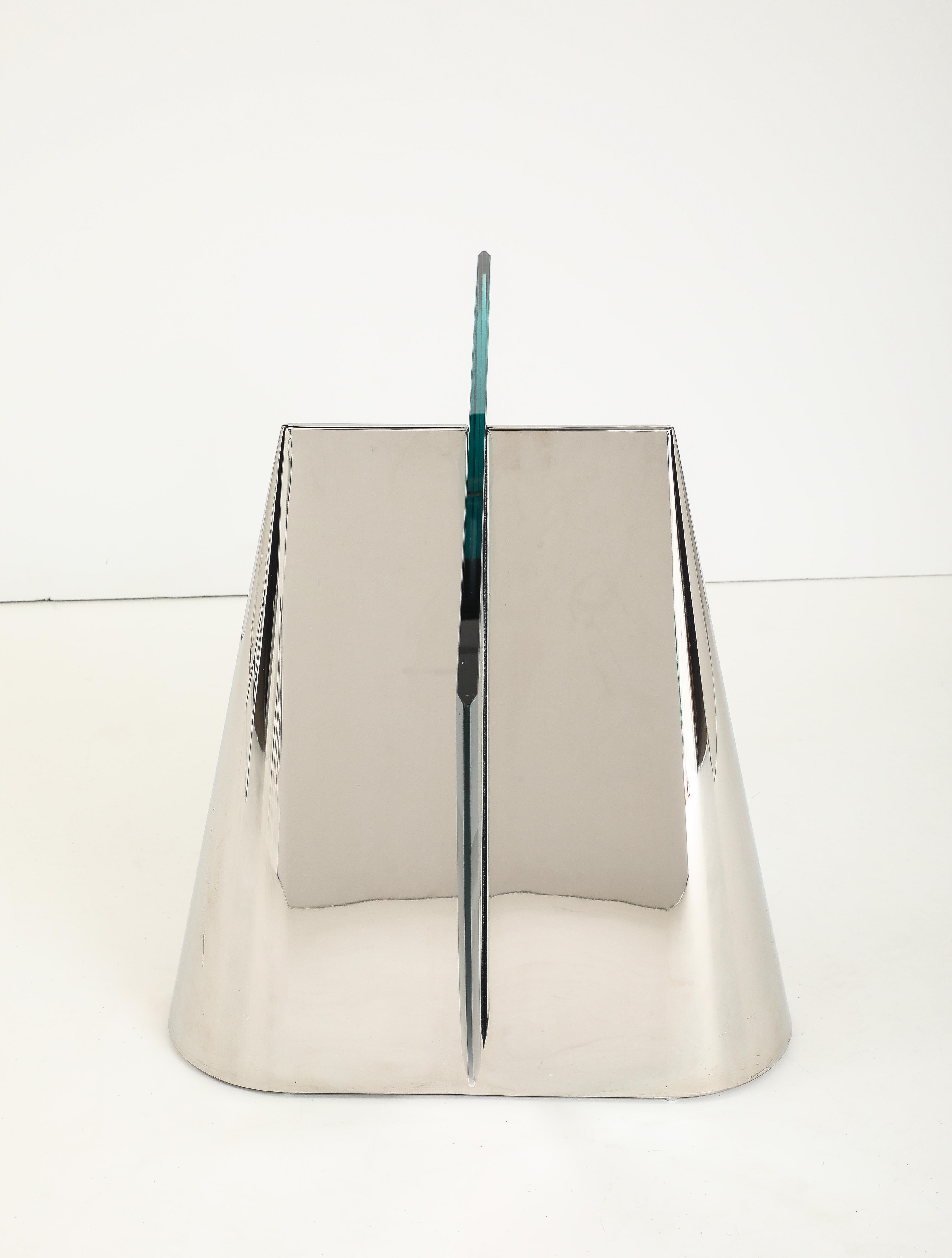 Stunning Polished Steel Pinnacle Dining Table by J Wade Beam for Brueton For Sale 5