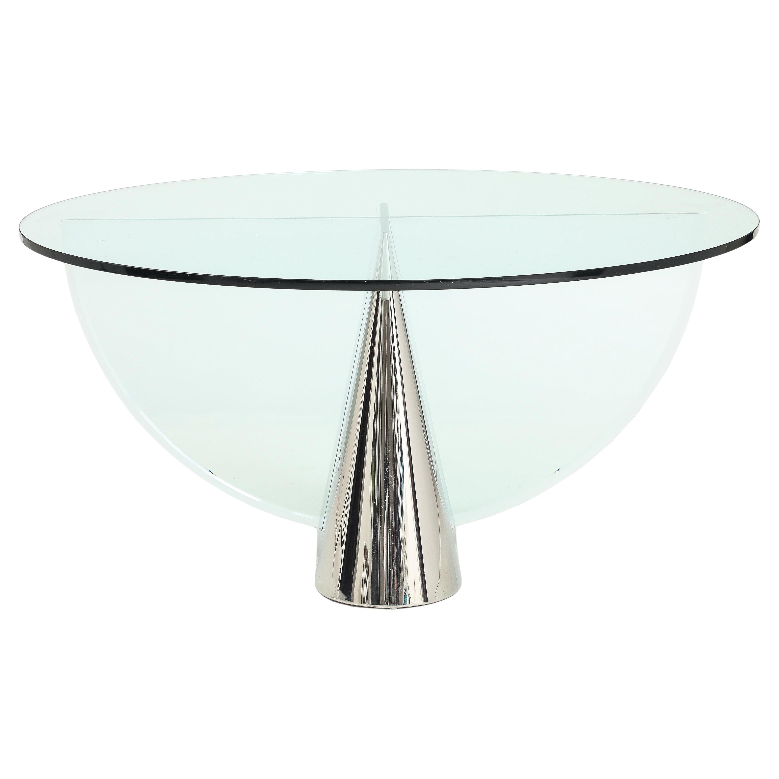 Stunning Polished Steel Pinnacle Dining Table by J Wade Beam for Brueton