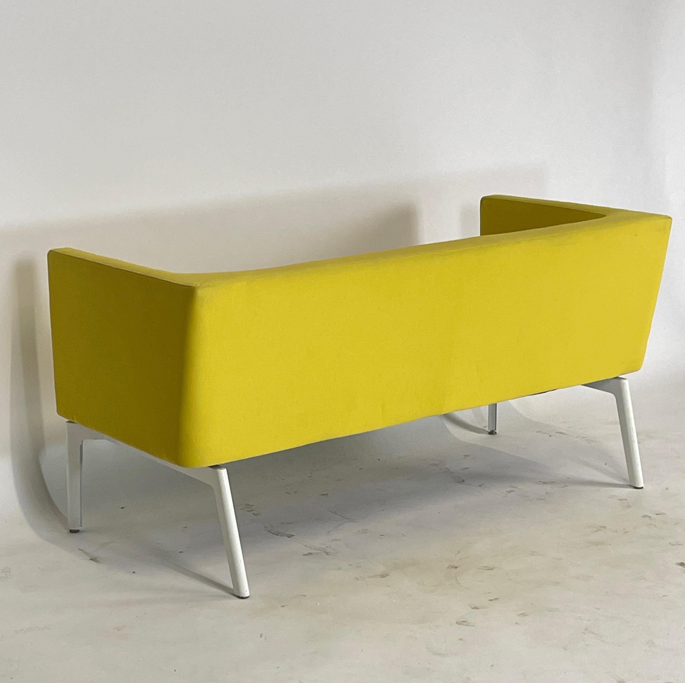 Upholstery Stunning Pop Art Postmodern Yellow Sofa Settee or Loveseat by Steelcase