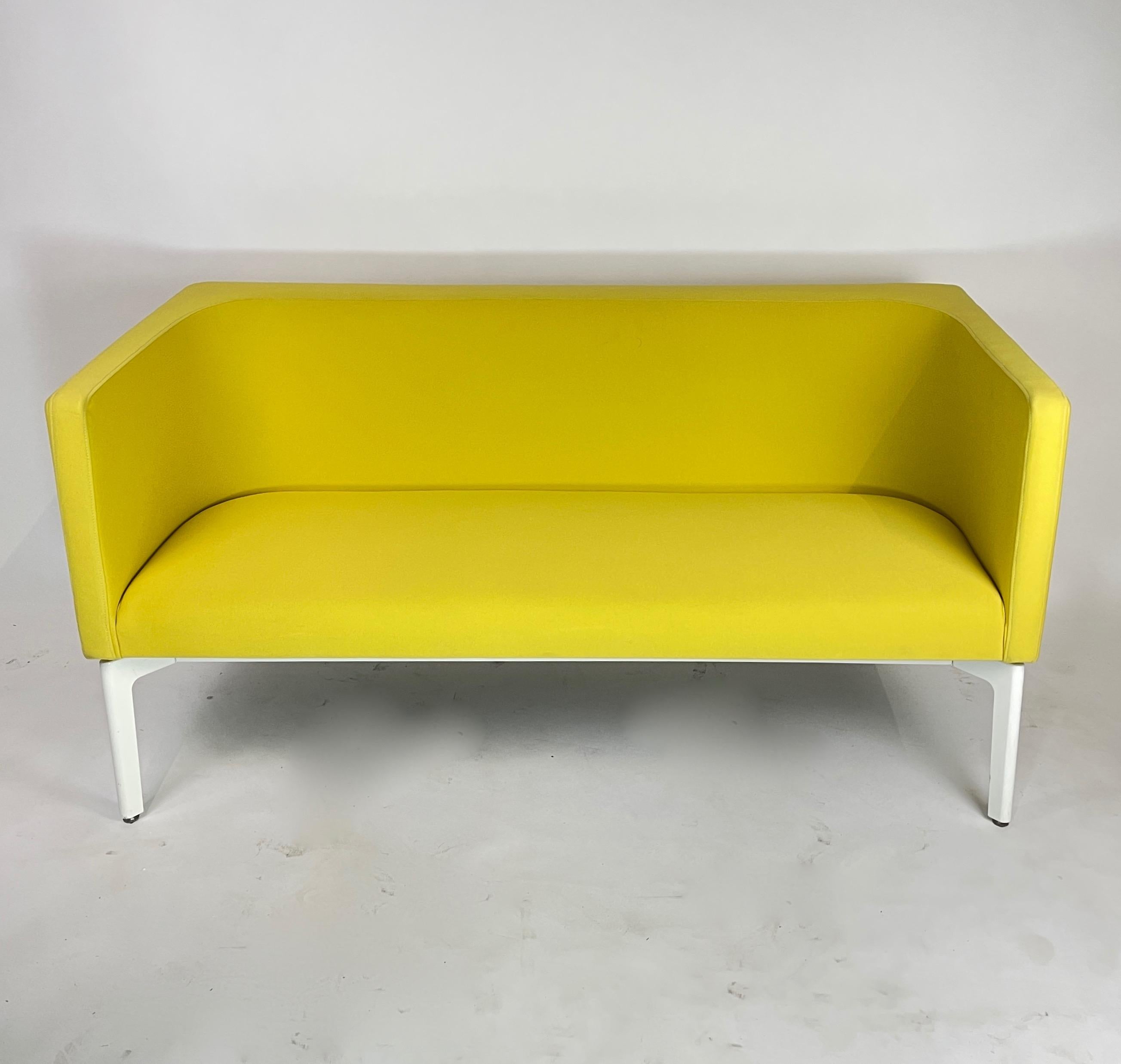 Yellow Steelcase Postmodern style sofa. This listing is for the yellow sofa in the photos. This piece is incredible comfortable and heavy in weight. Perfect for residential or commercial applications.