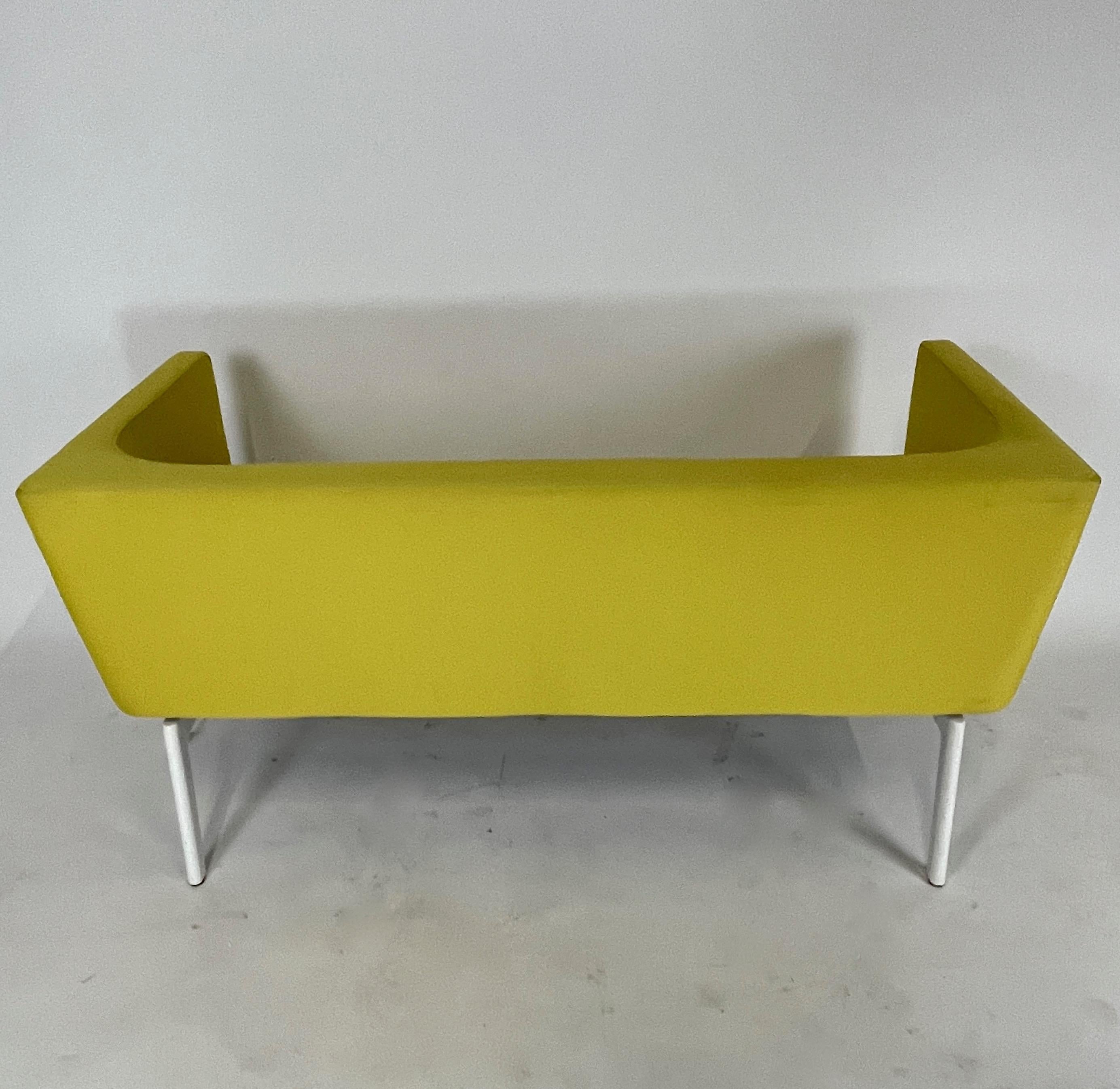American Stunning Pop Art Postmodern Yellow Sofa Settee or Loveseat by Steelcase