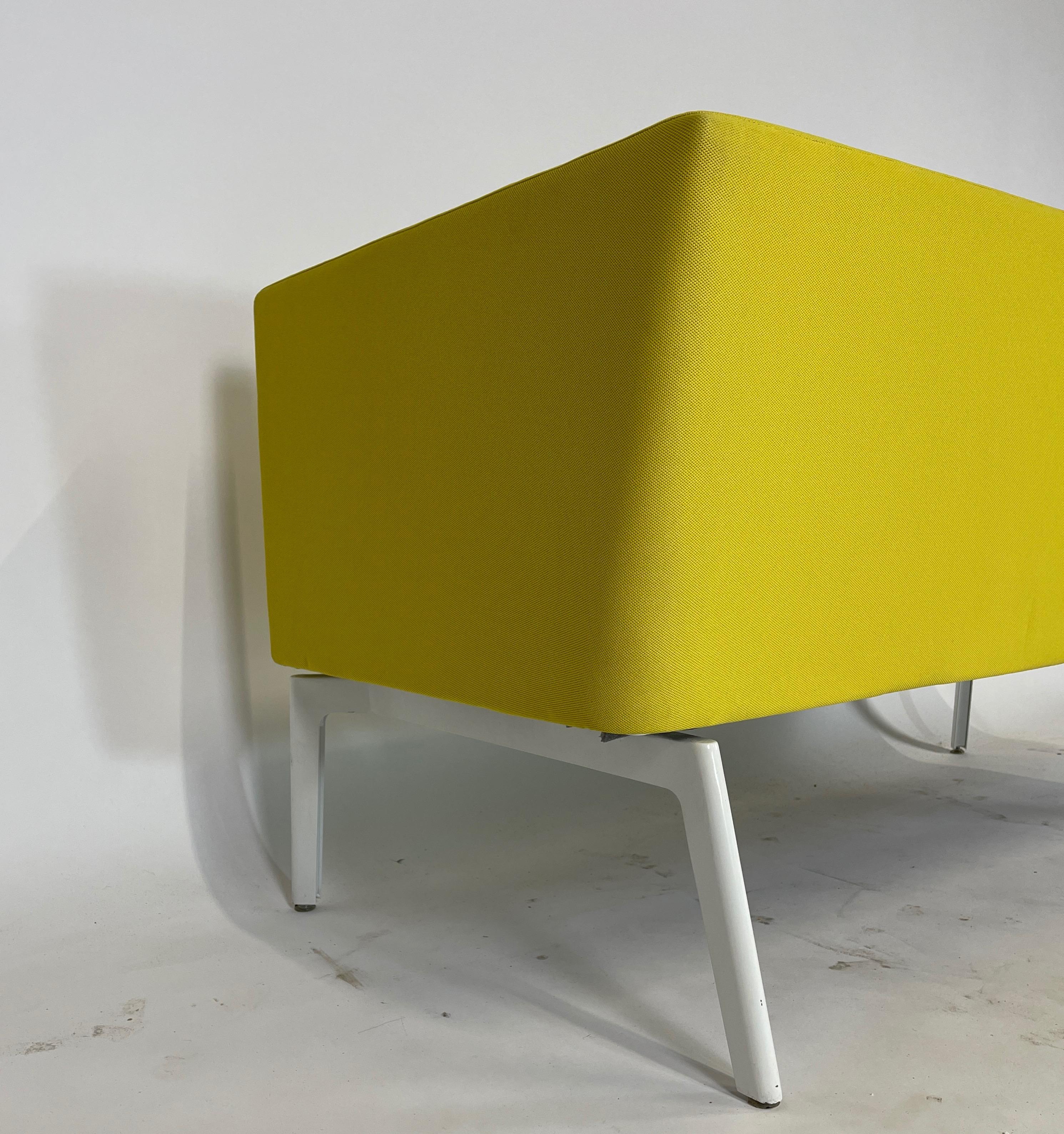 Enameled Stunning Pop Art Postmodern Yellow Sofa Settee or Loveseat by Steelcase