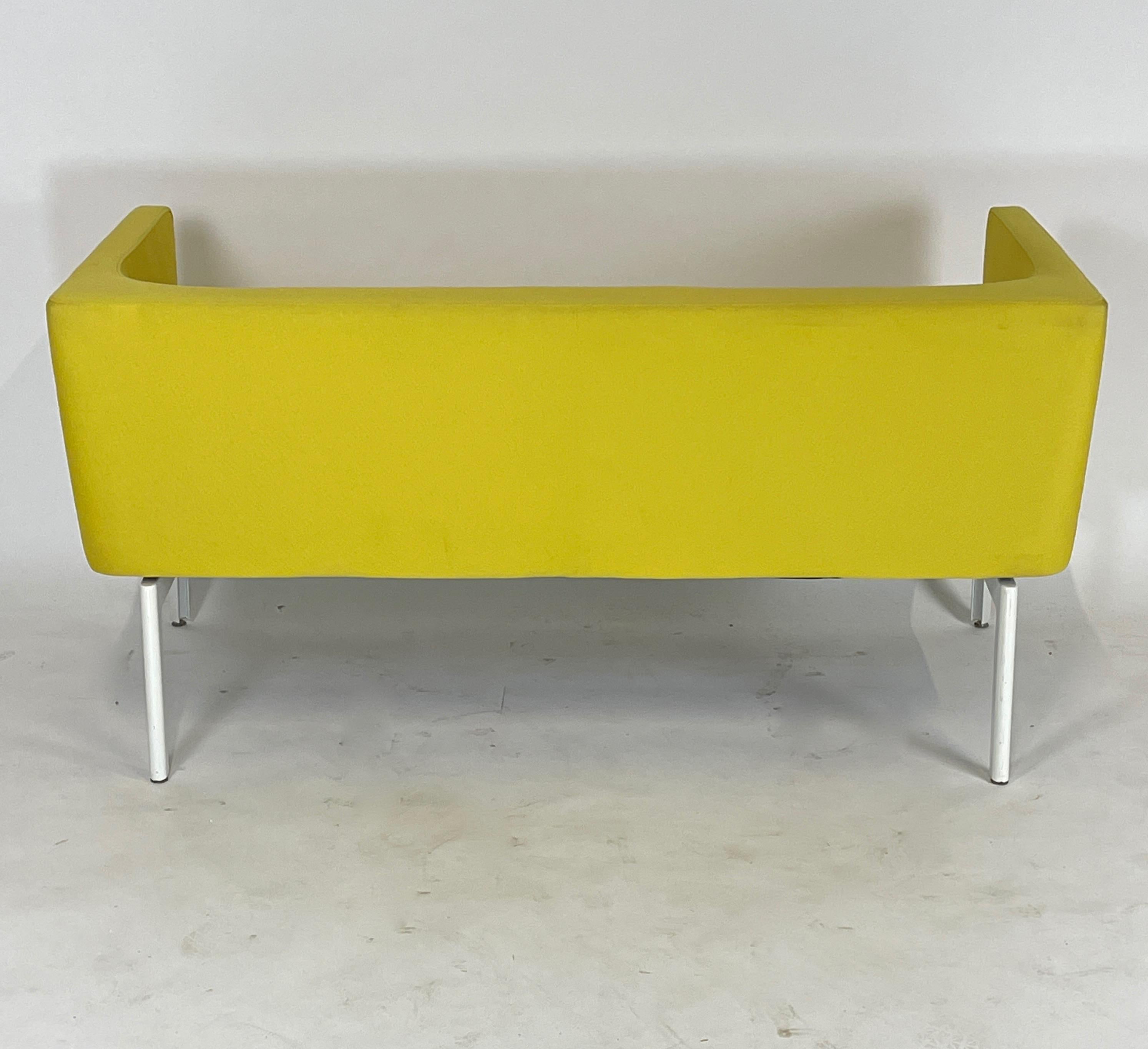 Contemporary Stunning Pop Art Postmodern Yellow Sofa Settee or Loveseat by Steelcase