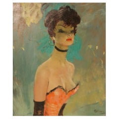Stunning Portrait by J-G Domergue, France, with Noé Willer Certificate