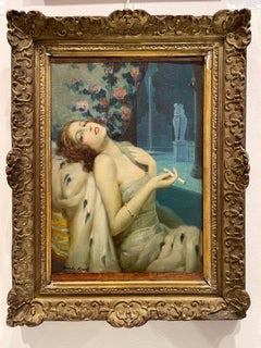 Stunning Portrait of Lady Astor by F. Martin-Kavel, France, Art Deco