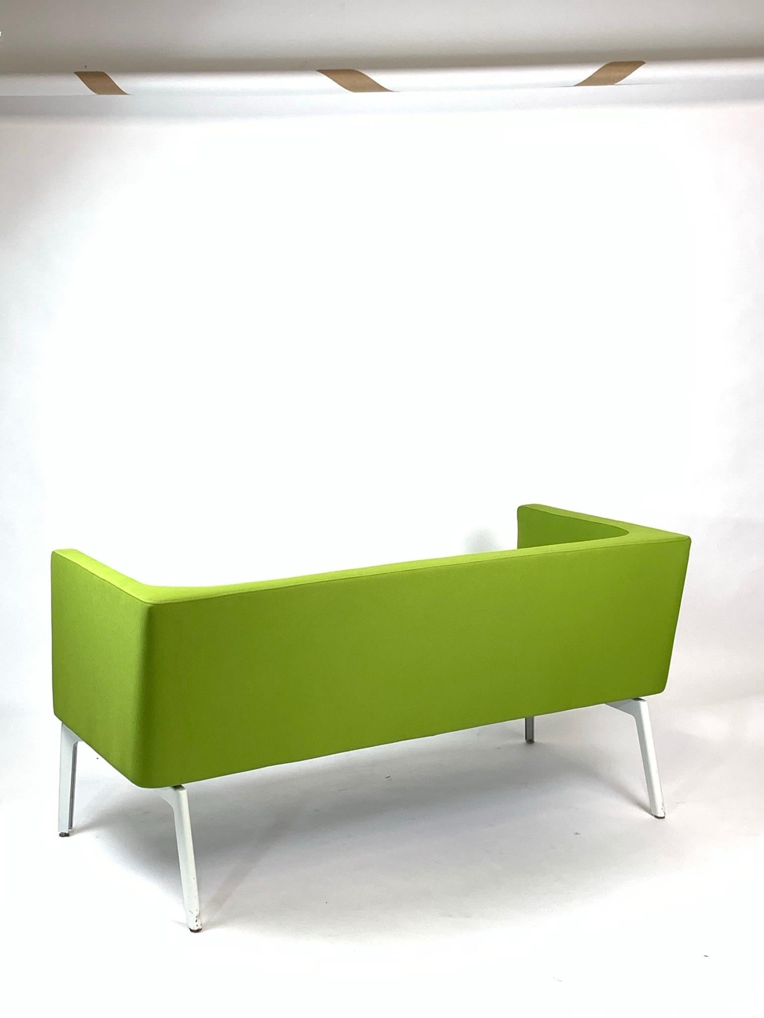 Stunning Postmodern Green Sofa Settee by Steelcase 2