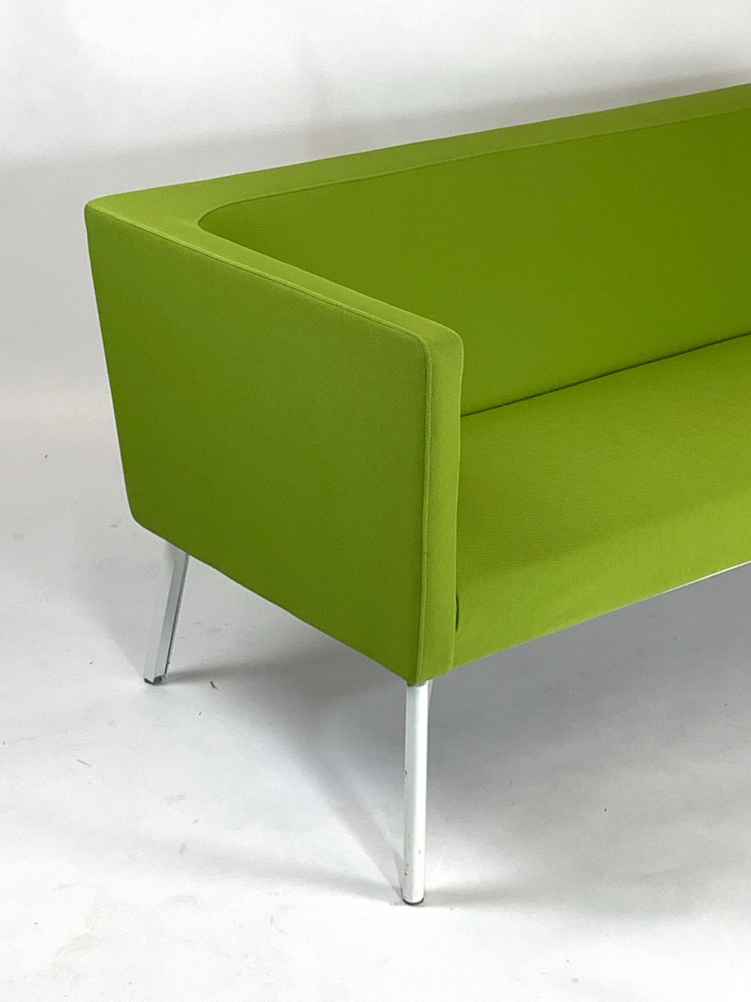 Post-Modern Stunning Postmodern Green Sofa Settee by Steelcase
