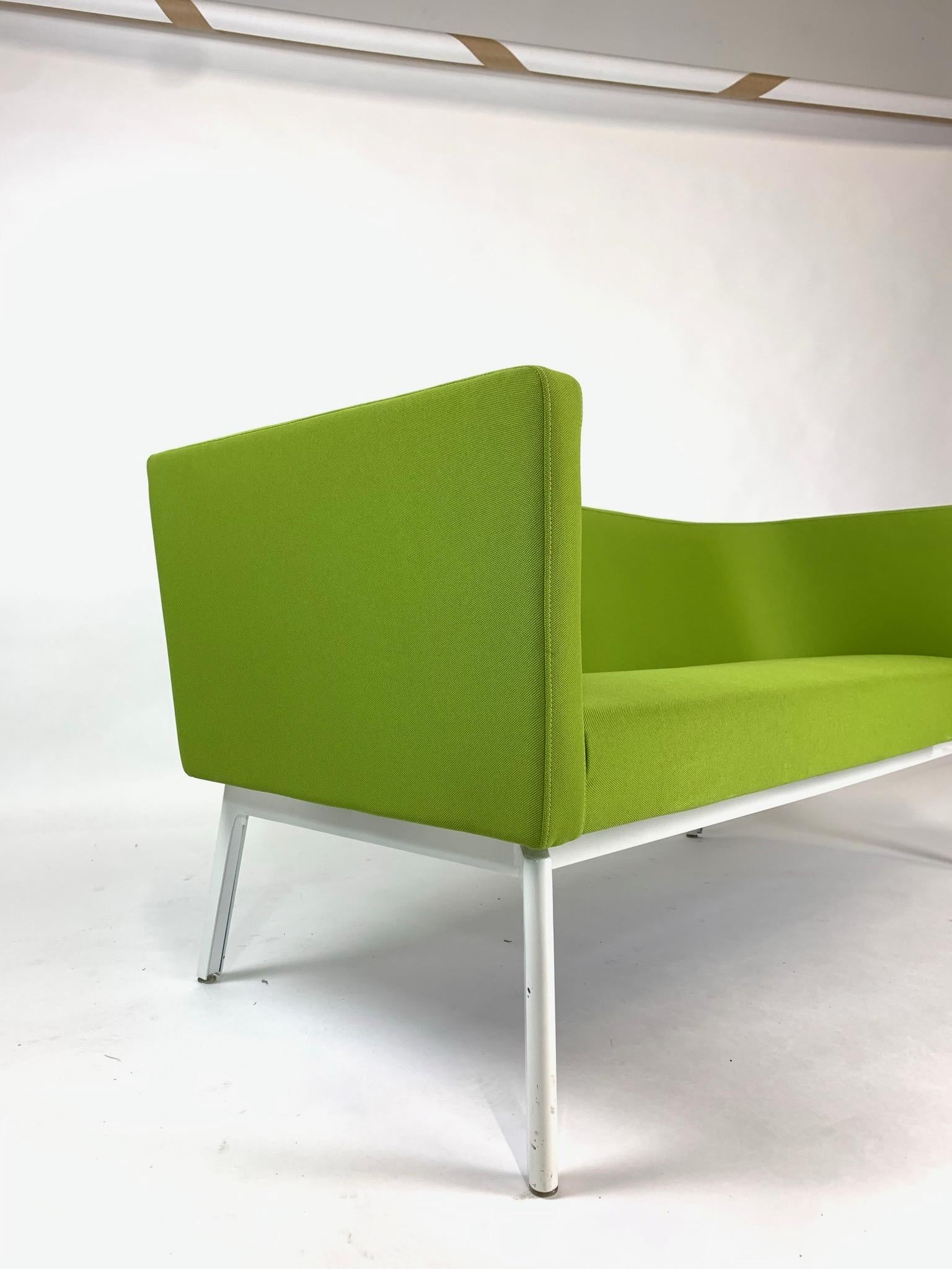 Upholstery Stunning Postmodern Green Sofa Settee by Steelcase