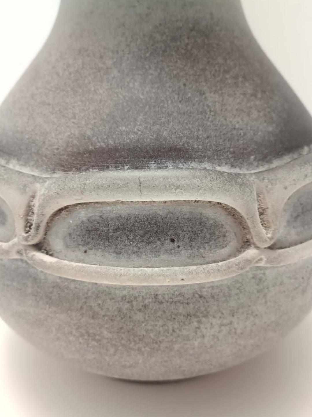 Late 20th Century Stunning Postmodern Brown Hand-Molded Scavo Glass Vase, Italy For Sale