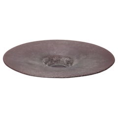 Stunning Postmodern Brown Scavo Glass Trinket Bowl or Centerpiece, Italy