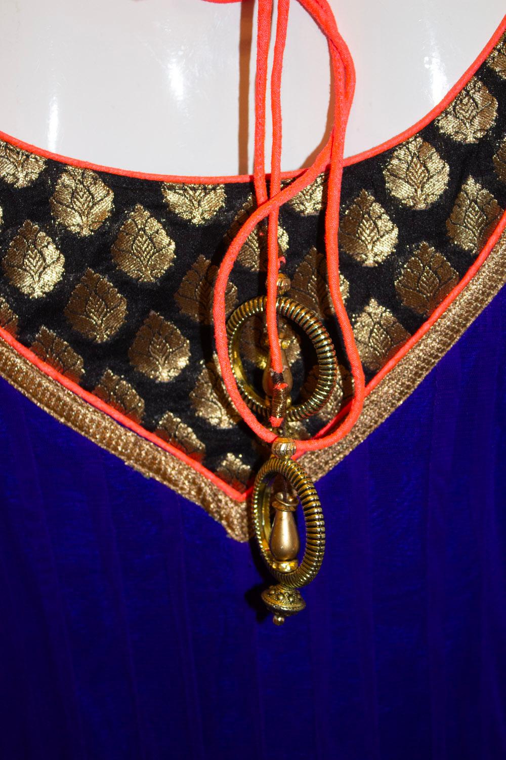 Women's Stunning Purple and Gold Indian Dress For Sale