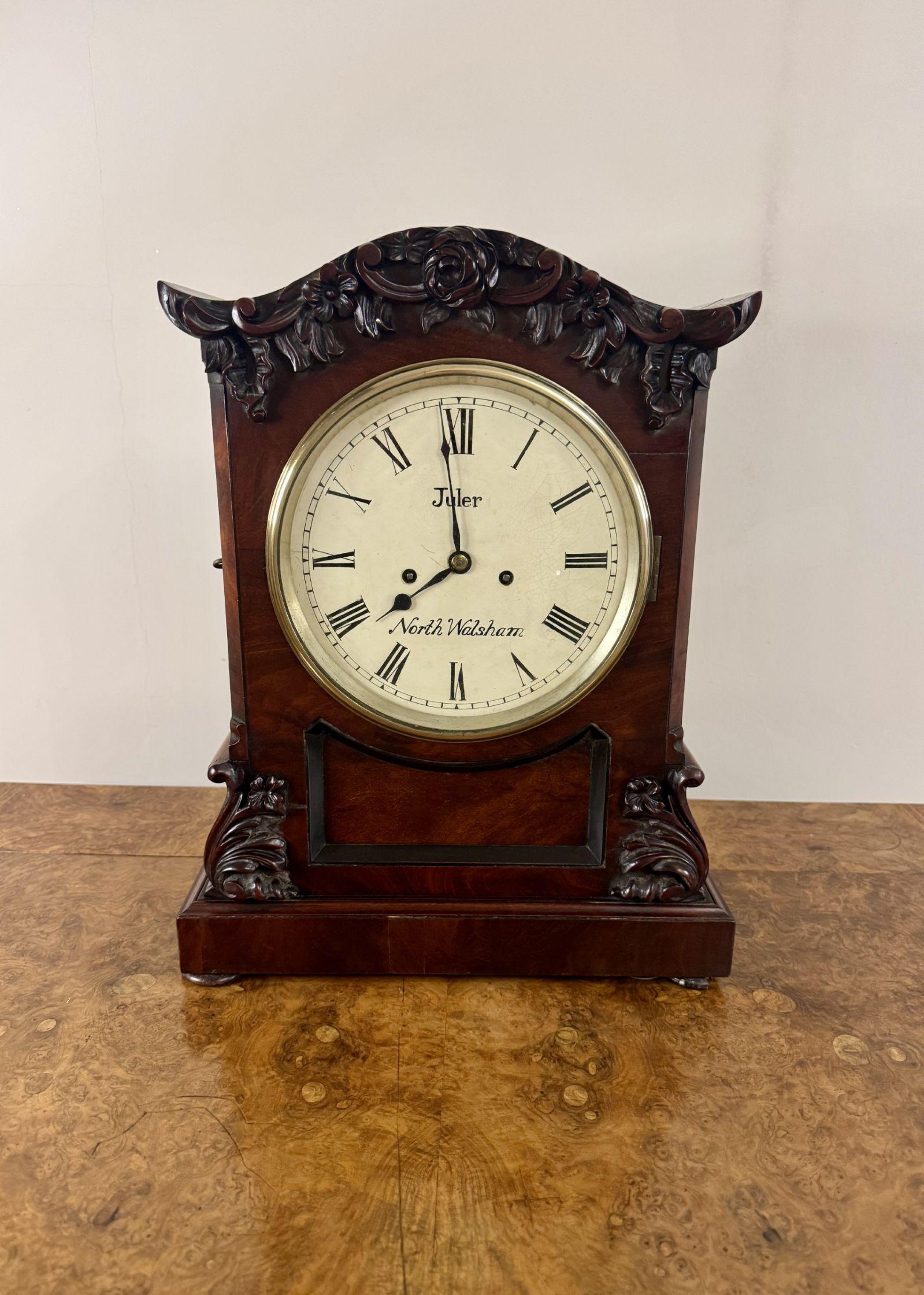Stunning quality antique 19th century mahogany bracket clock For Sale