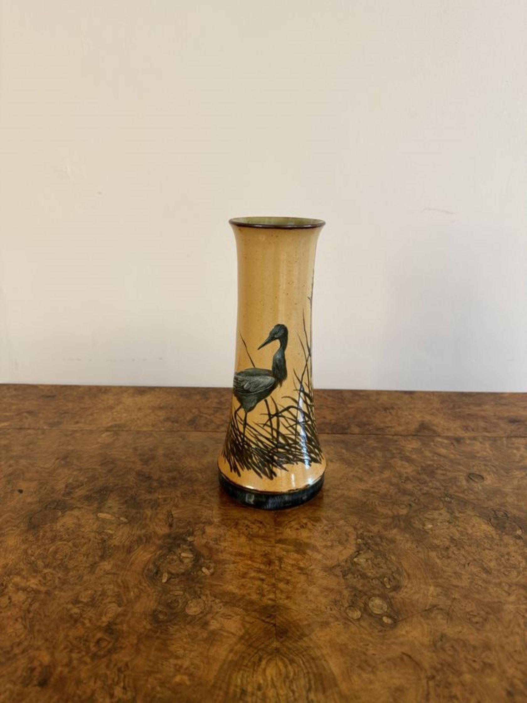 Ceramic Stunning quality antique Doulton vase by Florence E Barlow For Sale
