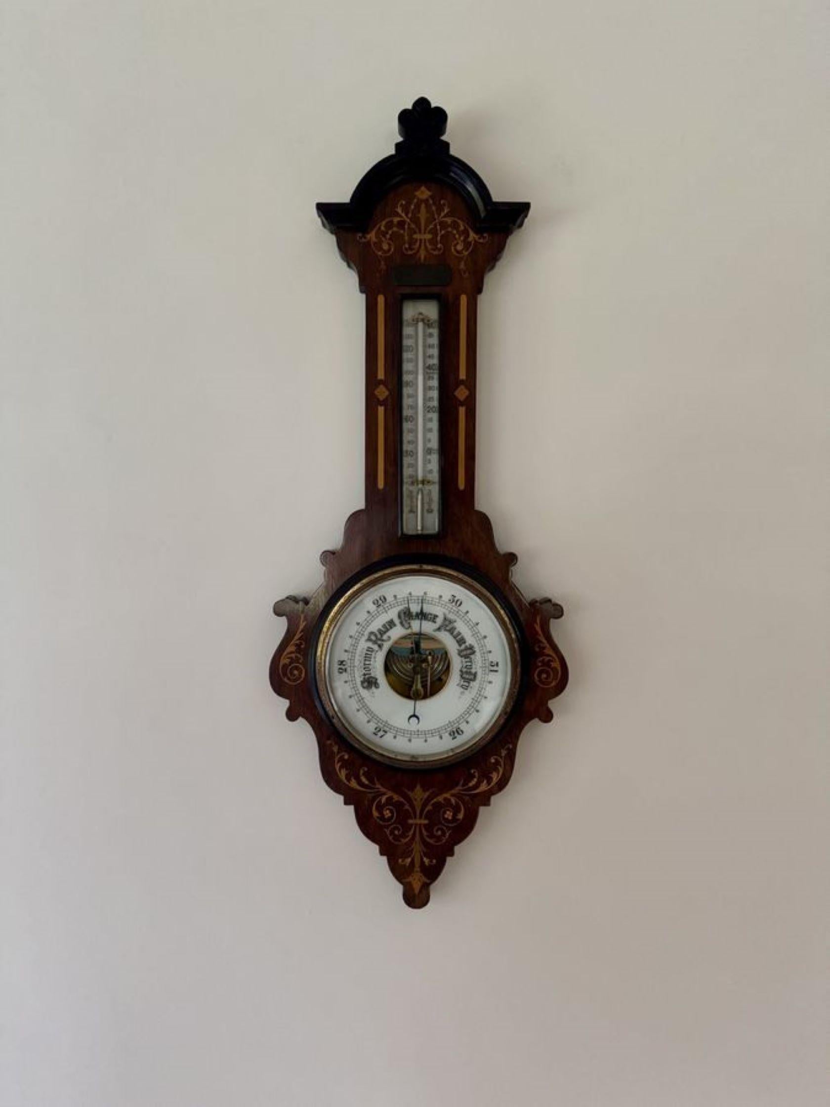 Barómetro banjo eduardiano antiguo de impresionante calidad en venta 1