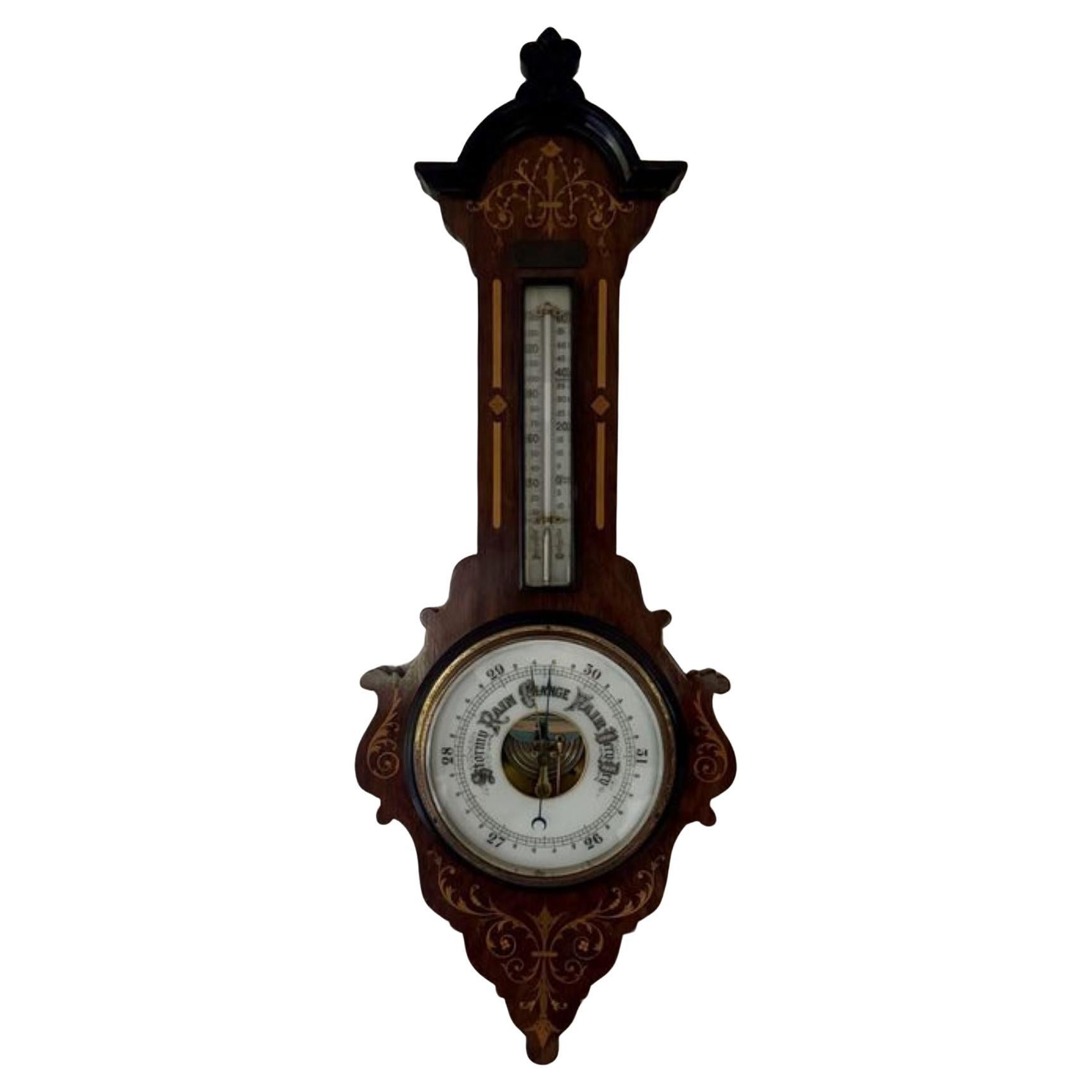 Barómetro banjo eduardiano antiguo de impresionante calidad