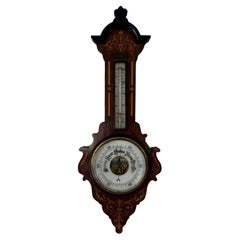 Barómetro banjo eduardiano antiguo de impresionante calidad