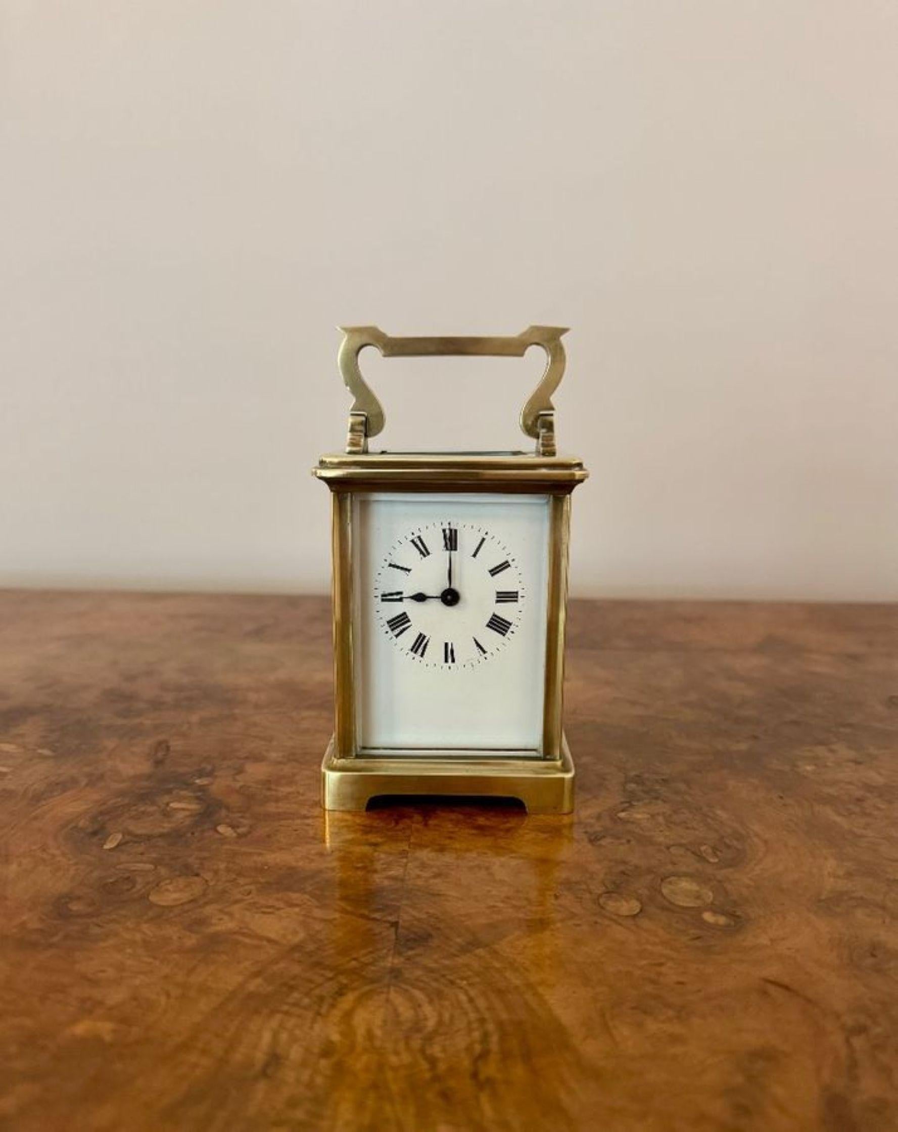 Stunning quality antique Edwardian brass carriage clock im Angebot 1