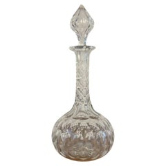 Carafe édouardienne d'antiquités de qualité supérieure en verre taillé 