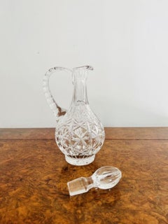 Stunning quality antique Edwardian cut glass ewer