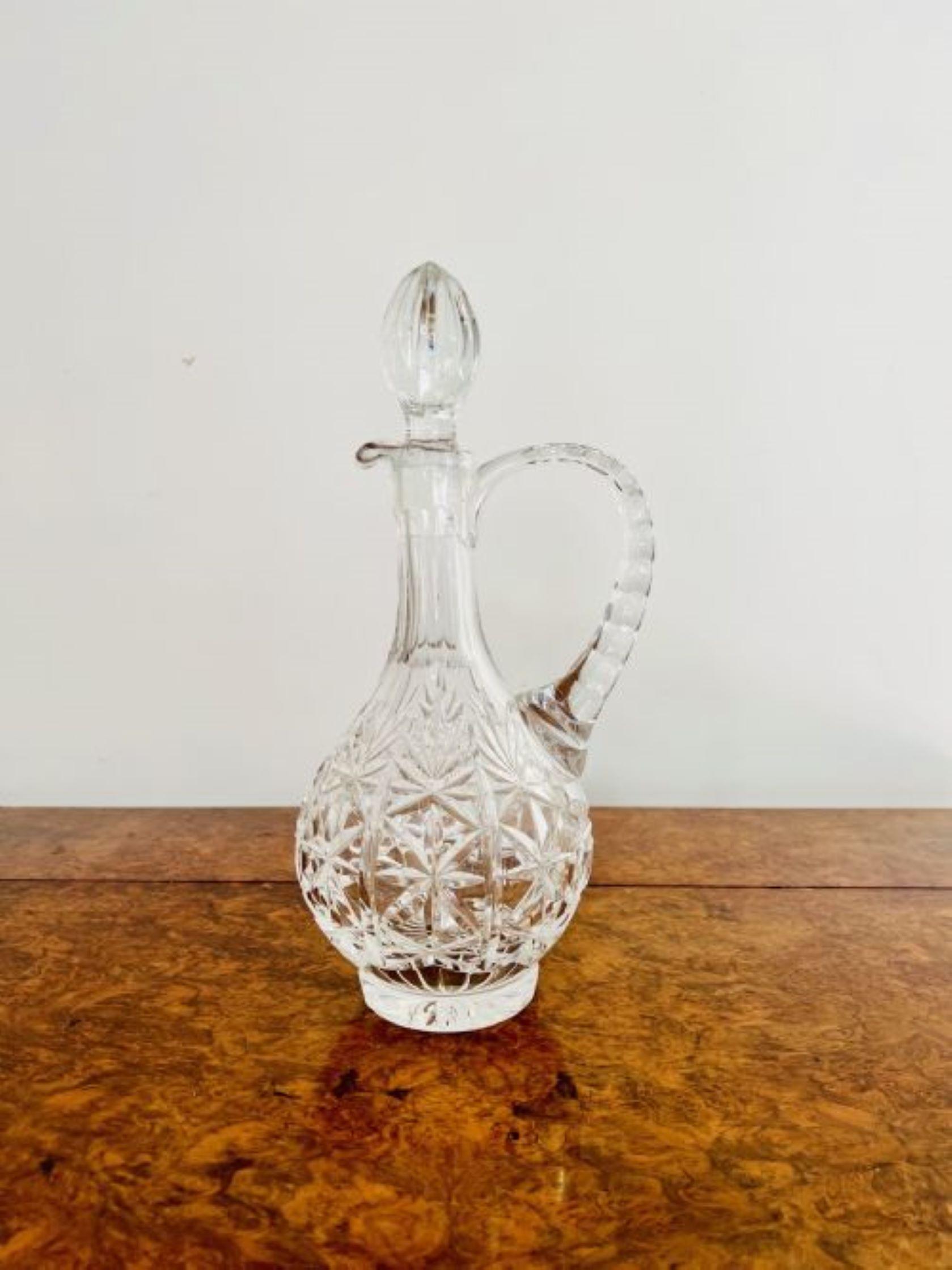 Stunning quality antique Edwardian cut glass ewer For Sale 1