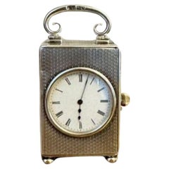 Atemberaubende Qualität antiken Edwardian Silber gepunzt Miniatur Kutsche Uhr