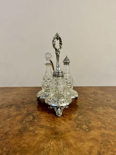 Stunning quality antique Edwardian silver plated cruet set