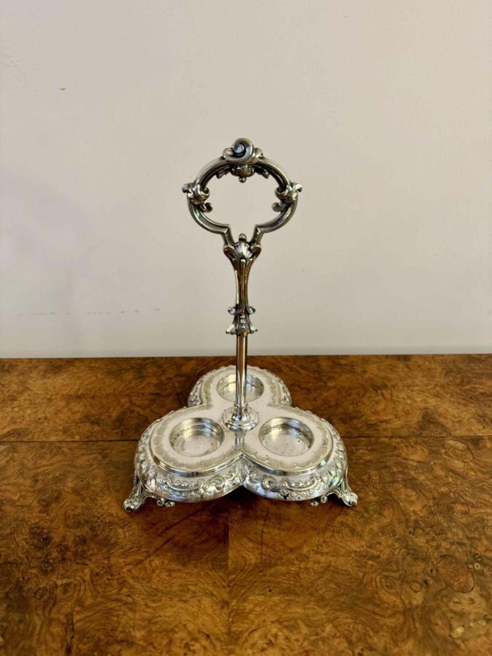 Atemberaubendes antikes edwardianisches versilbertes cruet-Set in Qualität im Zustand „Gut“ im Angebot in Ipswich, GB