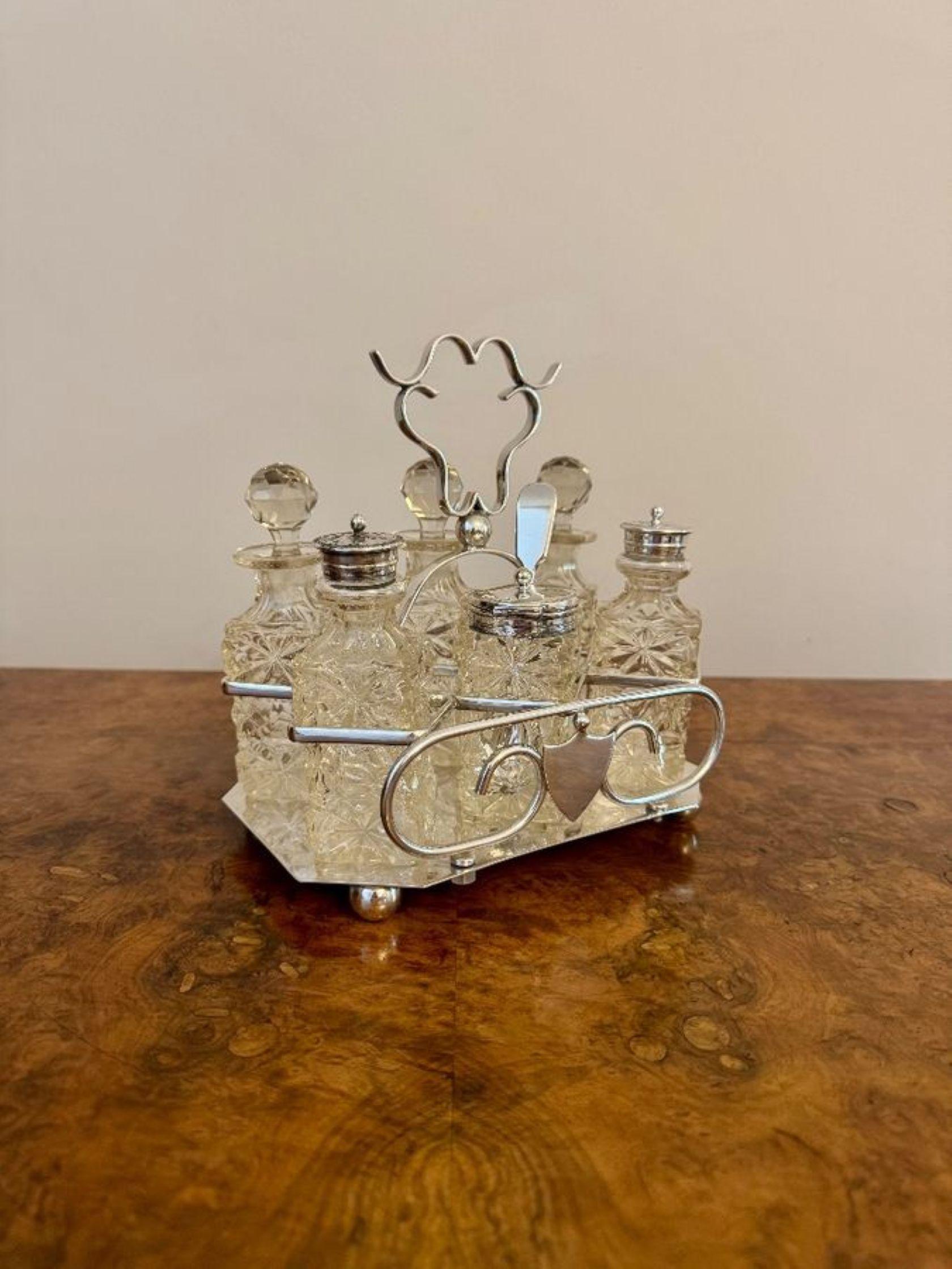 Atemberaubendes antikes edwardianisches versilbertes cruet-Set in Qualität (Versilberung) im Angebot