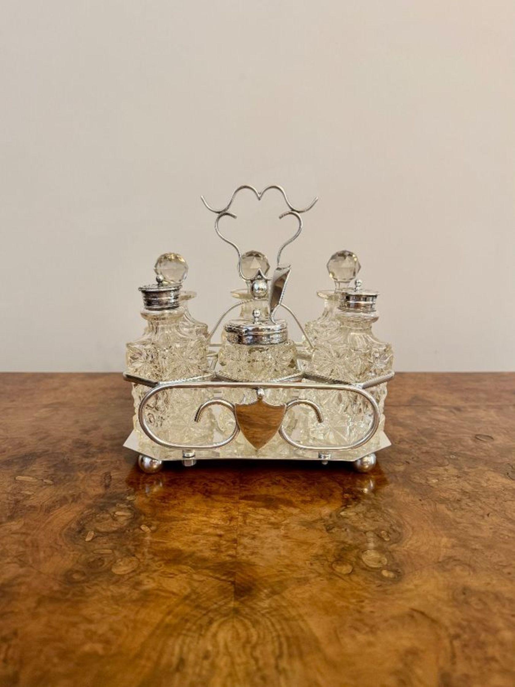Atemberaubendes antikes edwardianisches versilbertes cruet-Set in Qualität im Angebot 1
