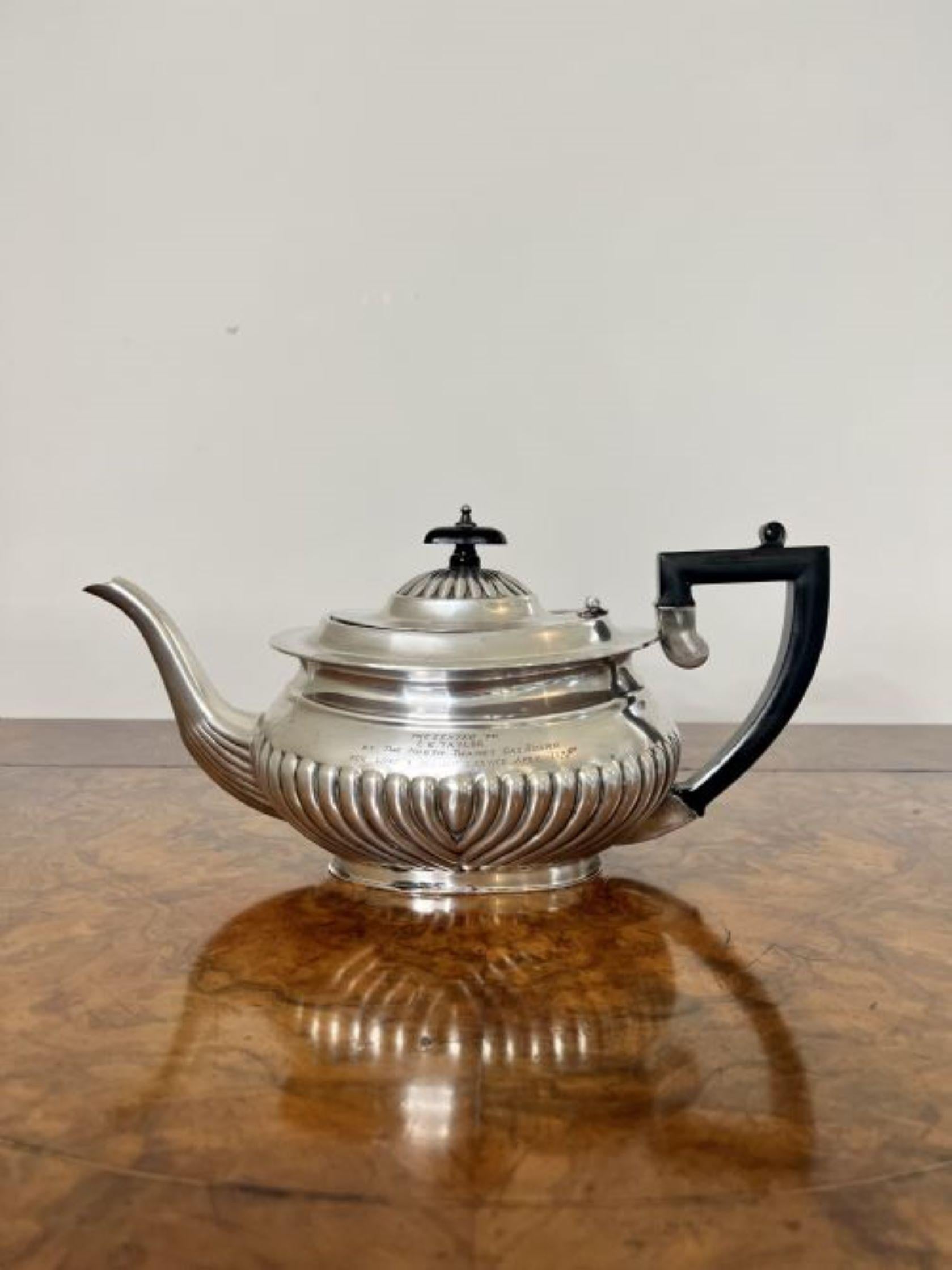 Silver Plate Stunning quality antique Edwardian three piece tea set  For Sale