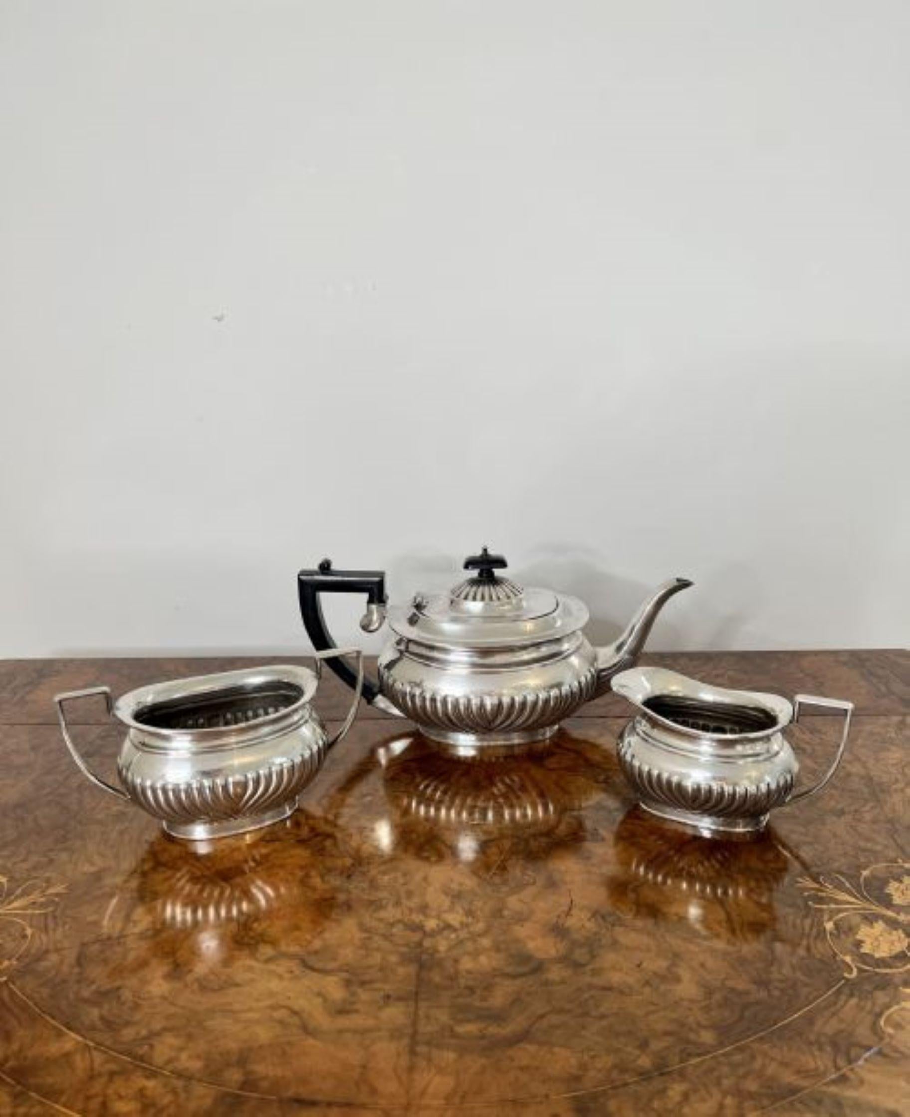 Stunning quality antique Edwardian three piece tea set  For Sale 1