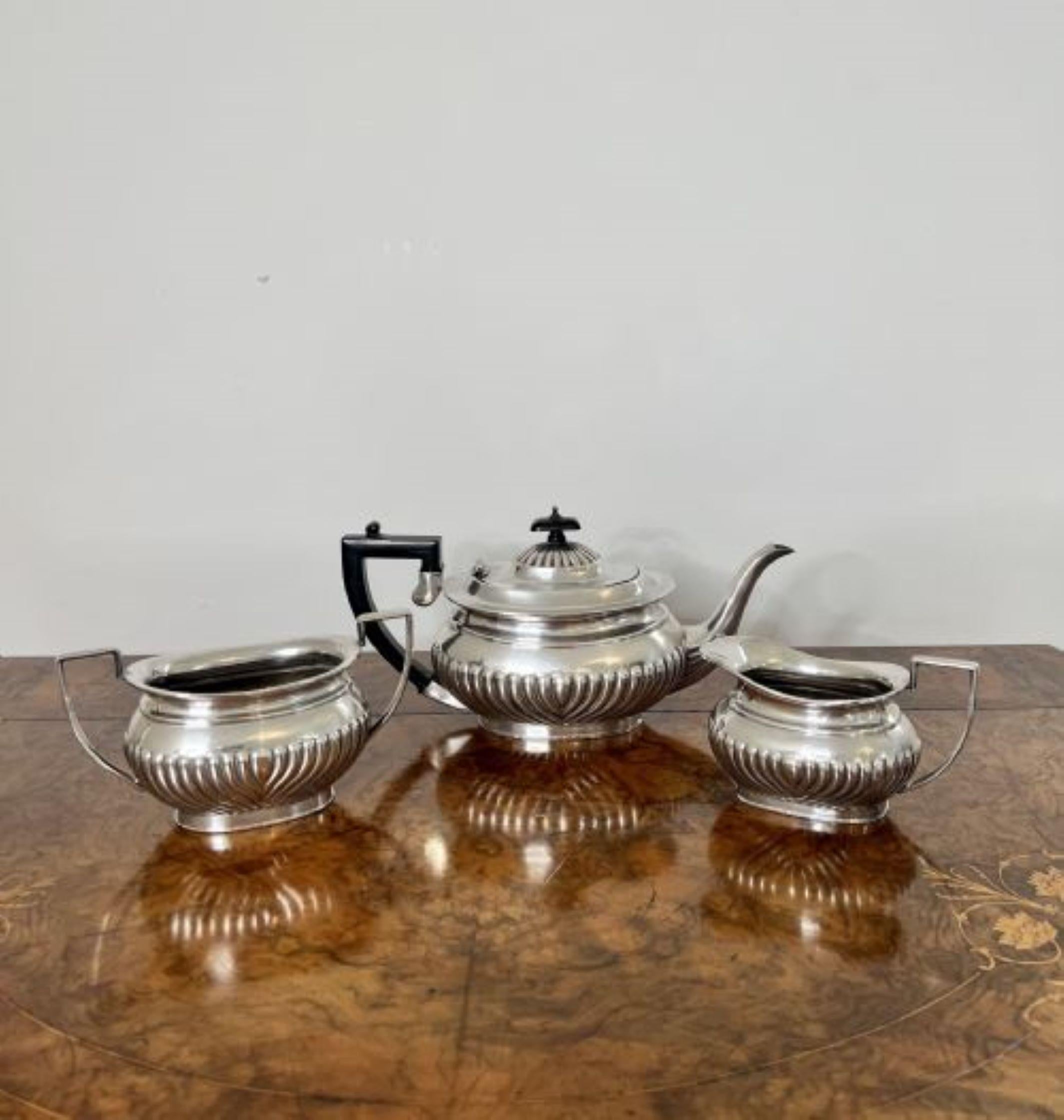 Stunning quality antique Edwardian three piece tea set  For Sale 3