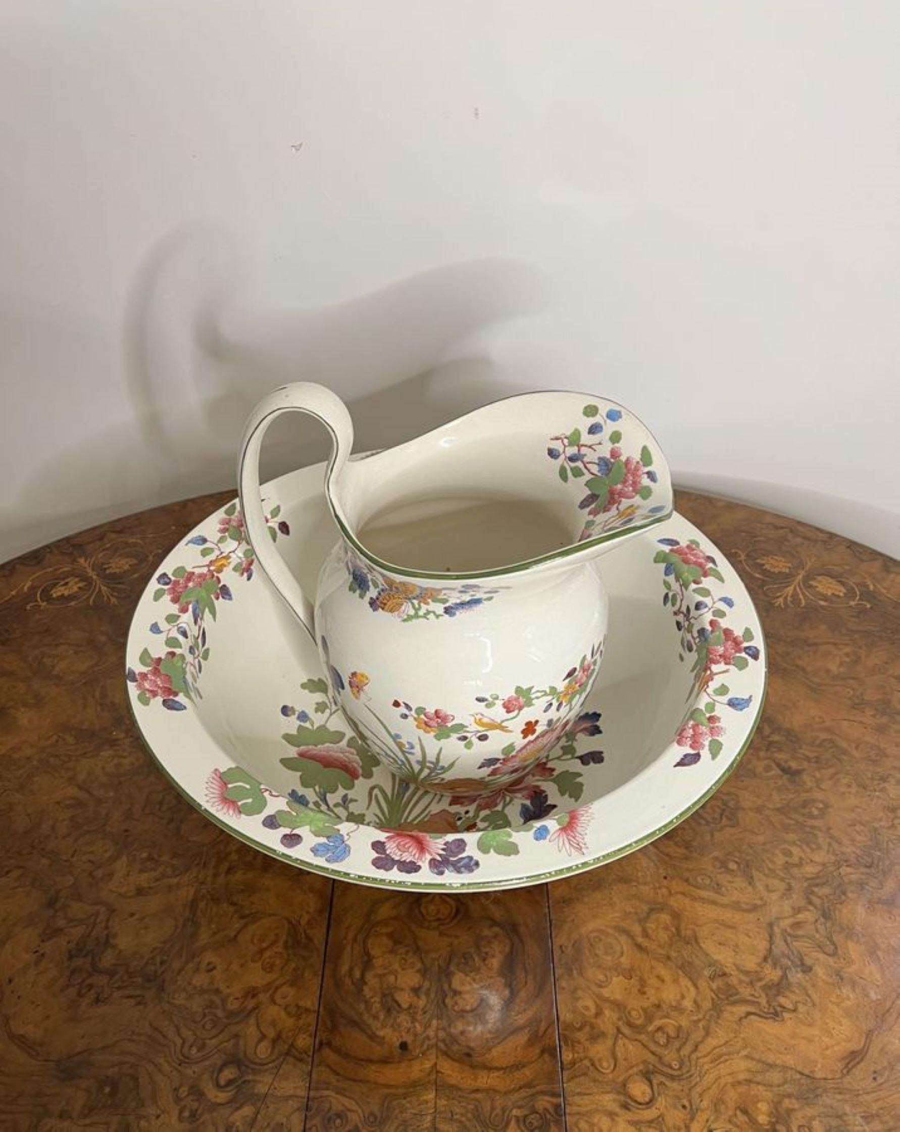 Stunning quality antique Edwardian Wedgwood Etruria ceramic bathroom set For Sale 2