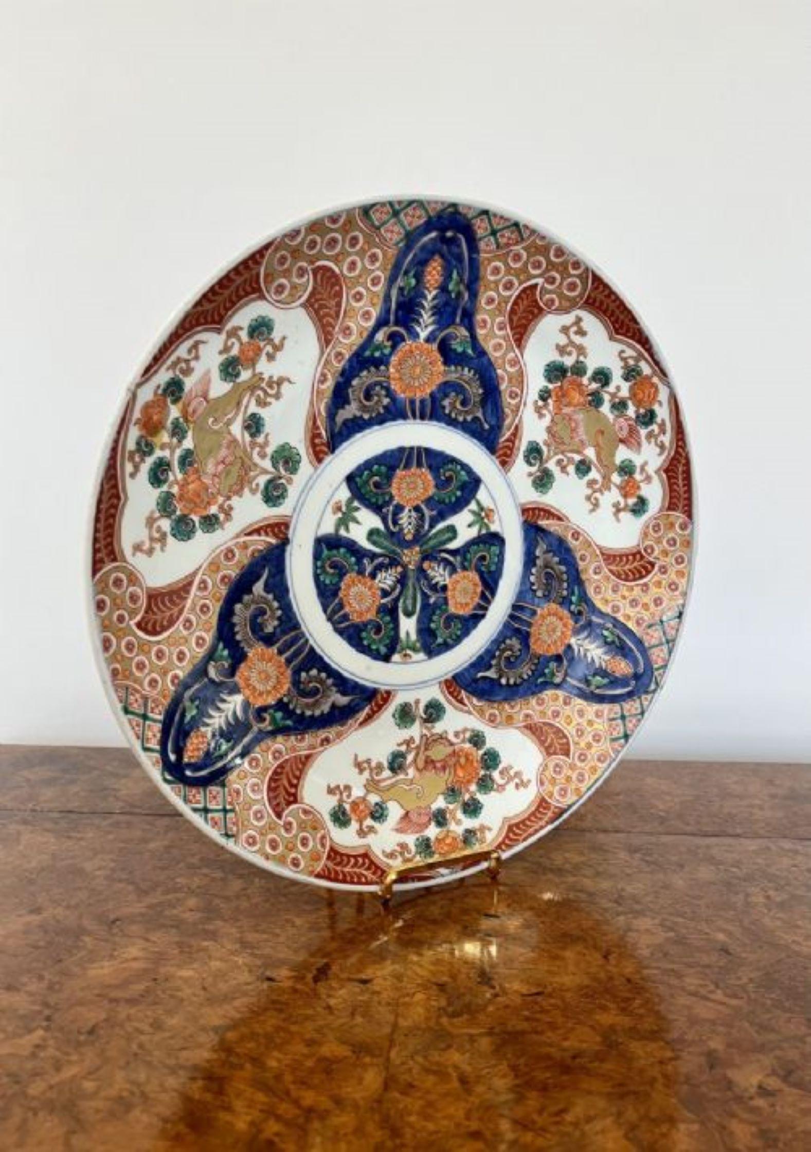 Stunning quality antique Japanese imari plate In Good Condition In Ipswich, GB