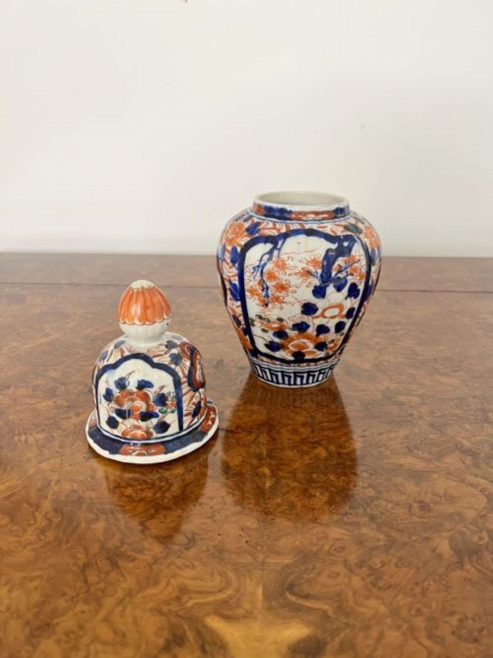 Stunning quality antique Japanese imari lidded vase For Sale 2