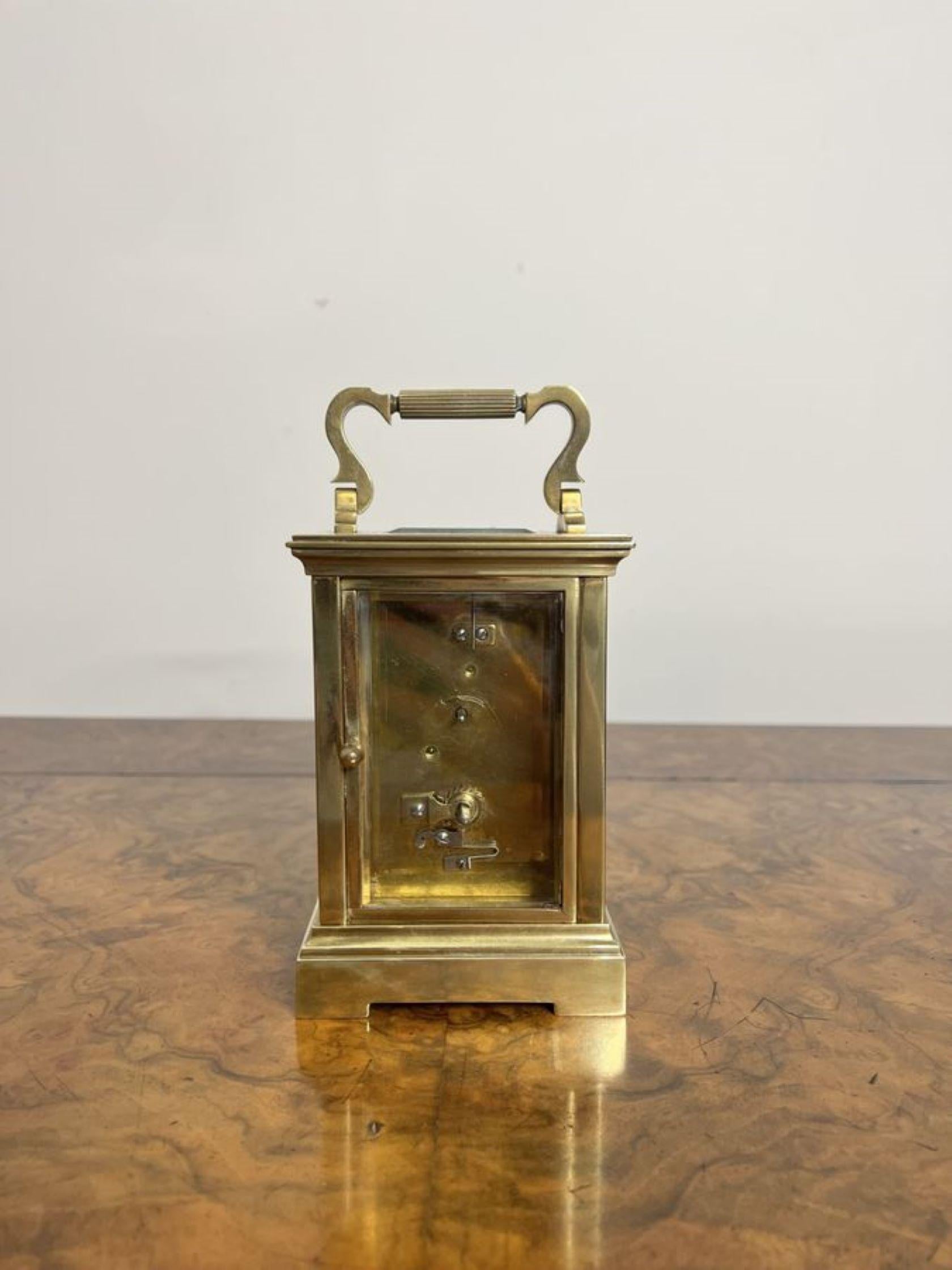 19th Century Stunning quality Antique large French brass carriage clock For Sale