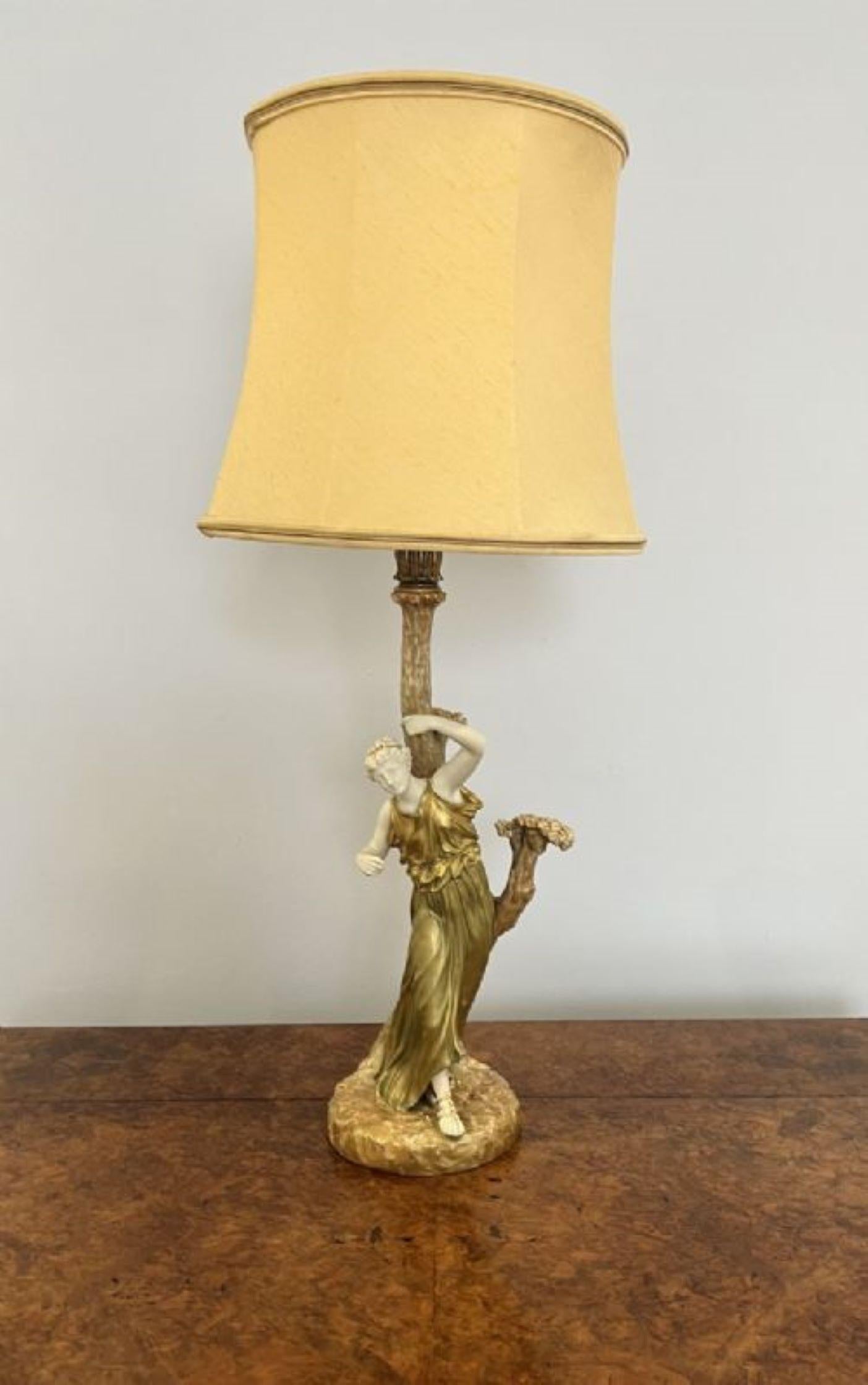 Stunning quality antique Royal Worcester table lamp  For Sale 5
