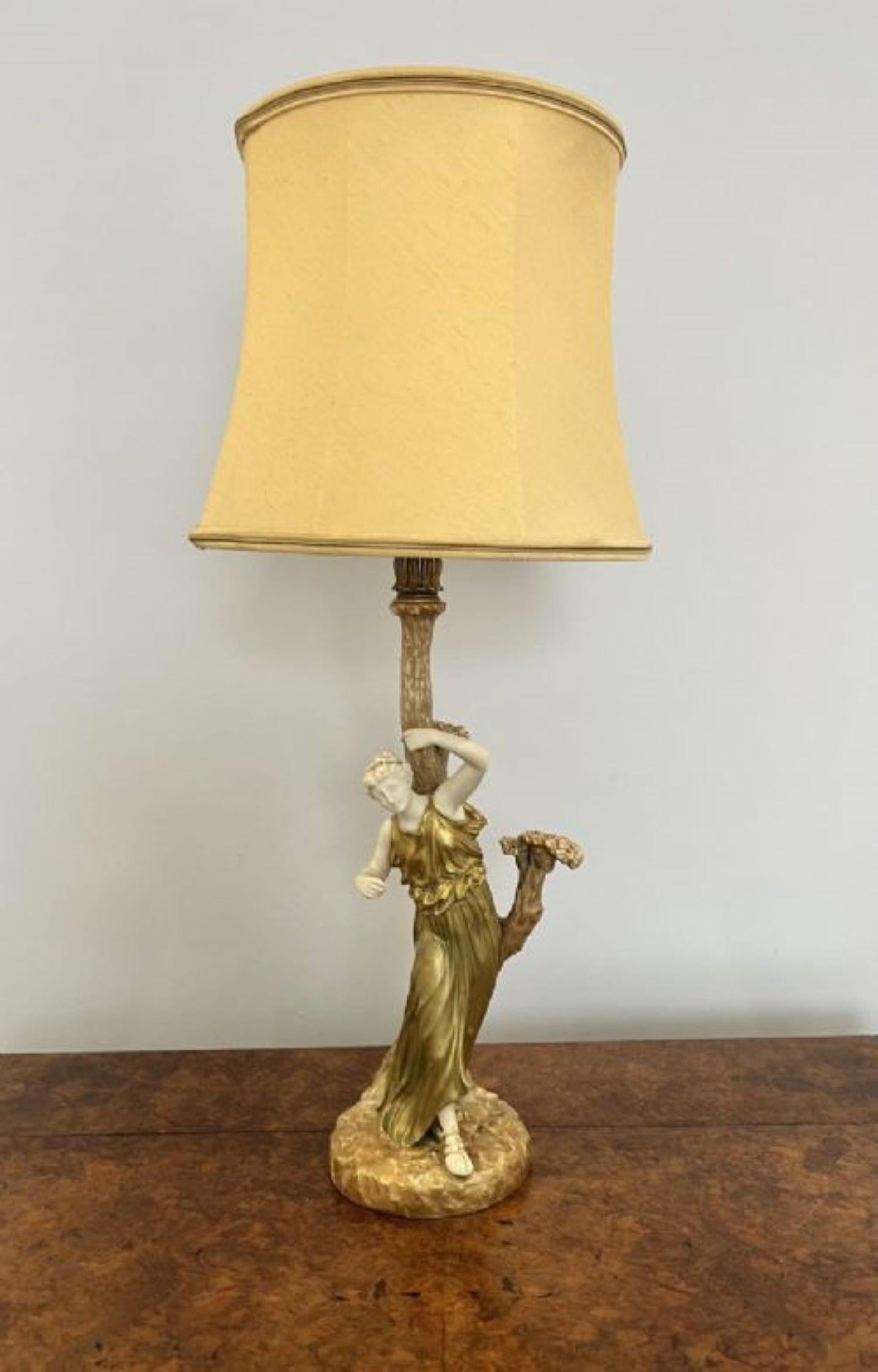 Stunning quality antique Royal Worcester table lamp  For Sale 6