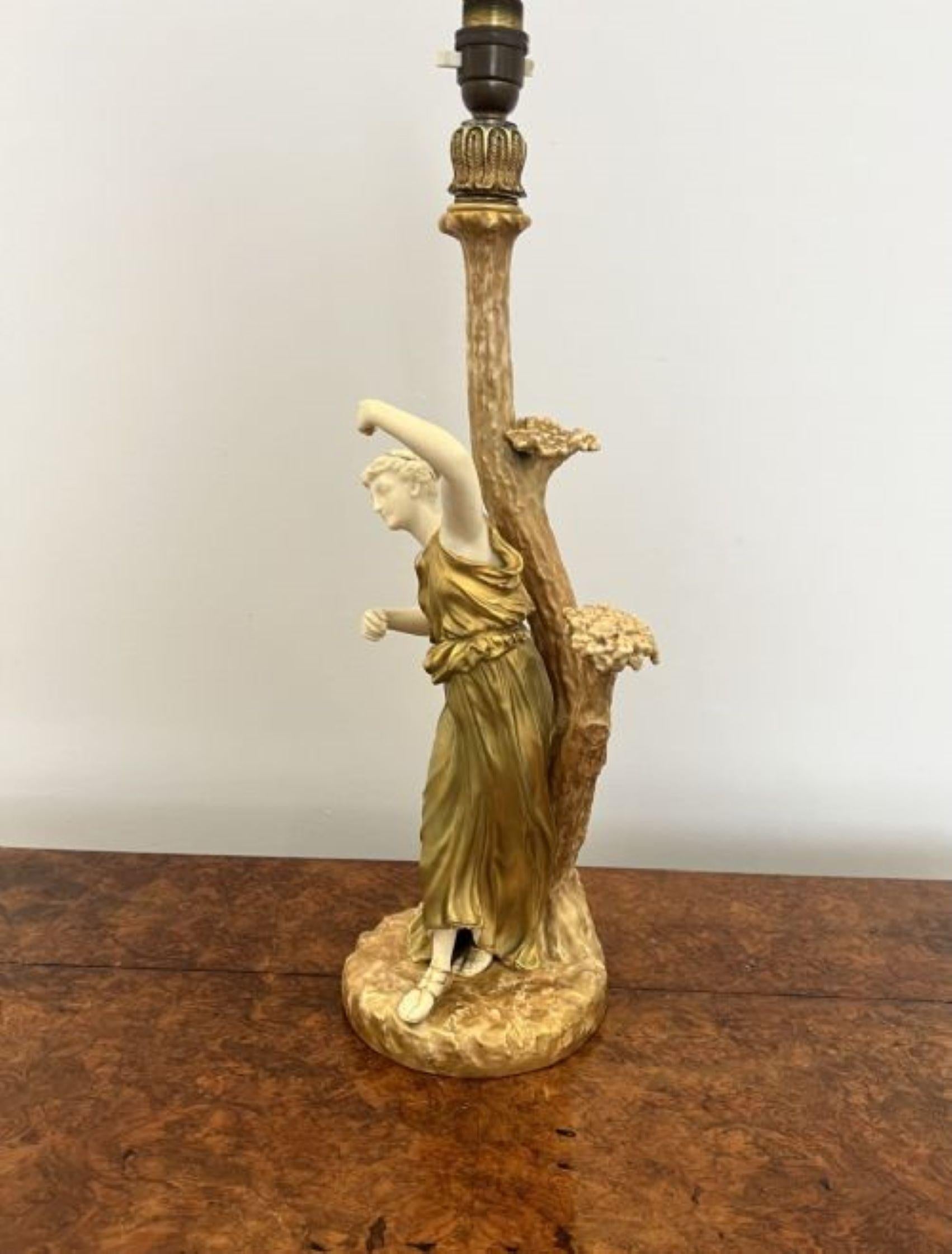 Ceramic Stunning quality antique Royal Worcester table lamp  For Sale