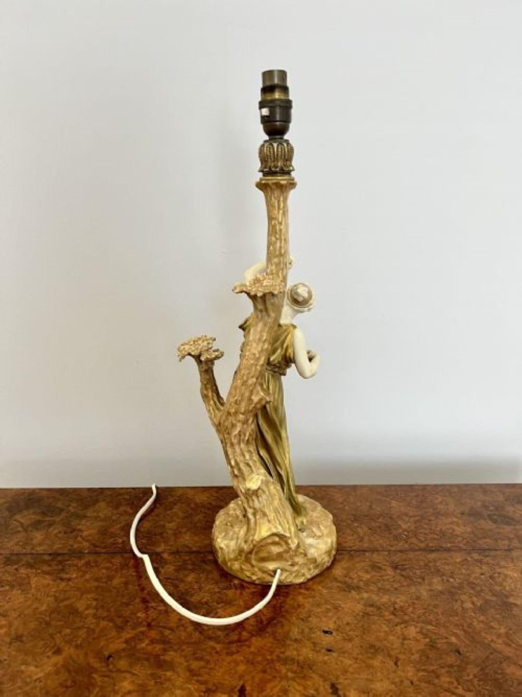 Stunning quality antique Royal Worcester table lamp  For Sale 2