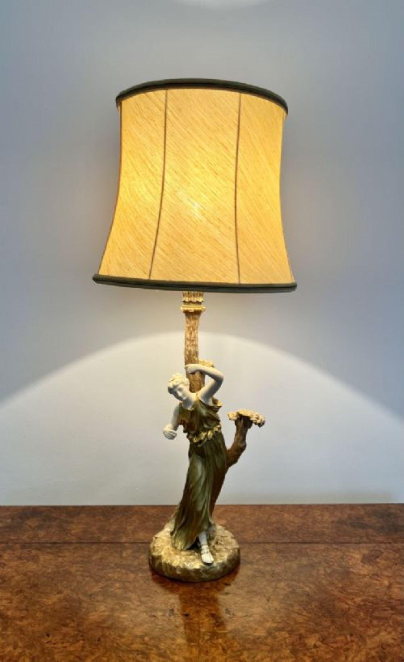 Stunning quality antique Royal Worcester table lamp  For Sale 4